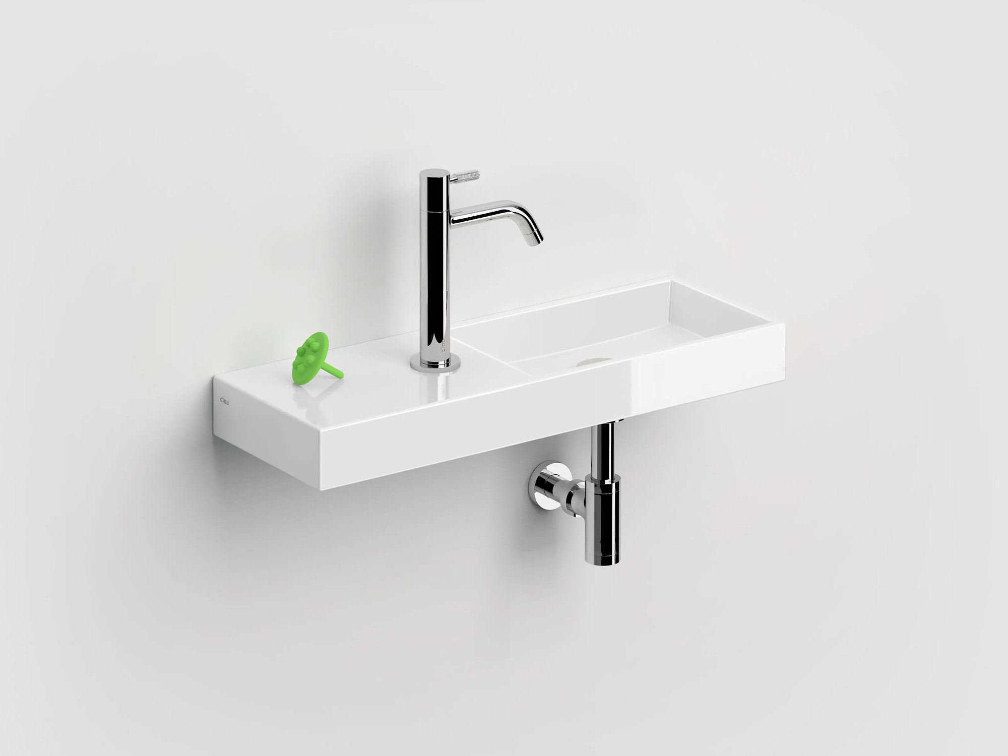 Clou Mini Wash Me fontein 56x19cm keramiek - met kraangat links - glans wit - CL/03.03138 - Afbeelding 2