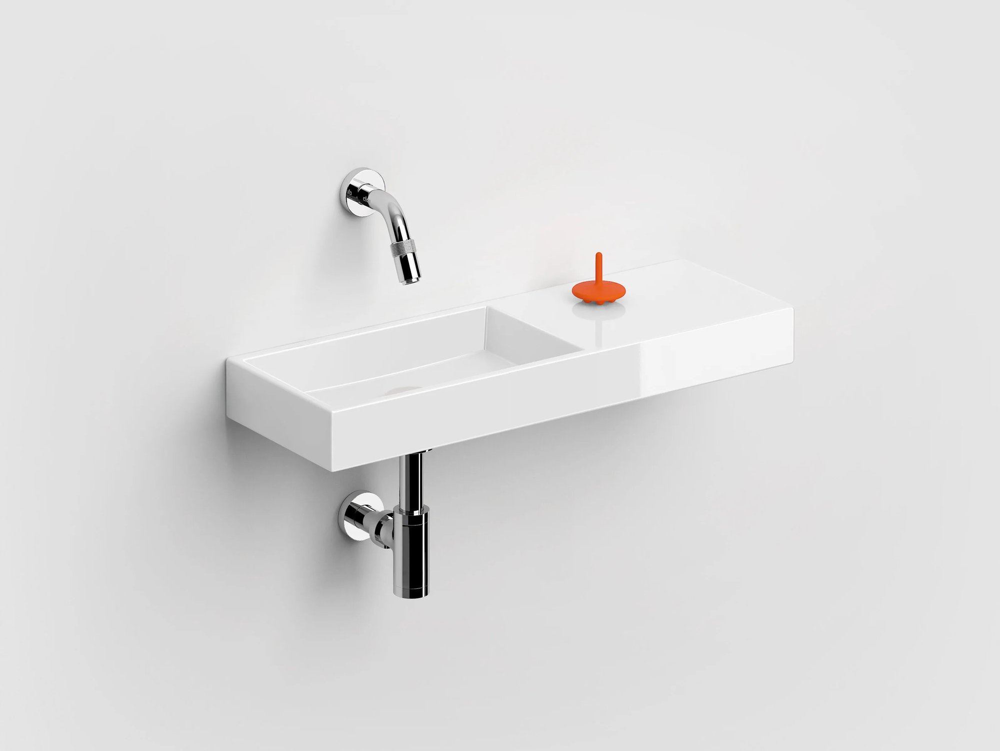Clou Mini Wash Me fontein 56x19cm keramiek - zonder kraangat rechts - glans wit - CL/03.03141 - Afbeelding 2