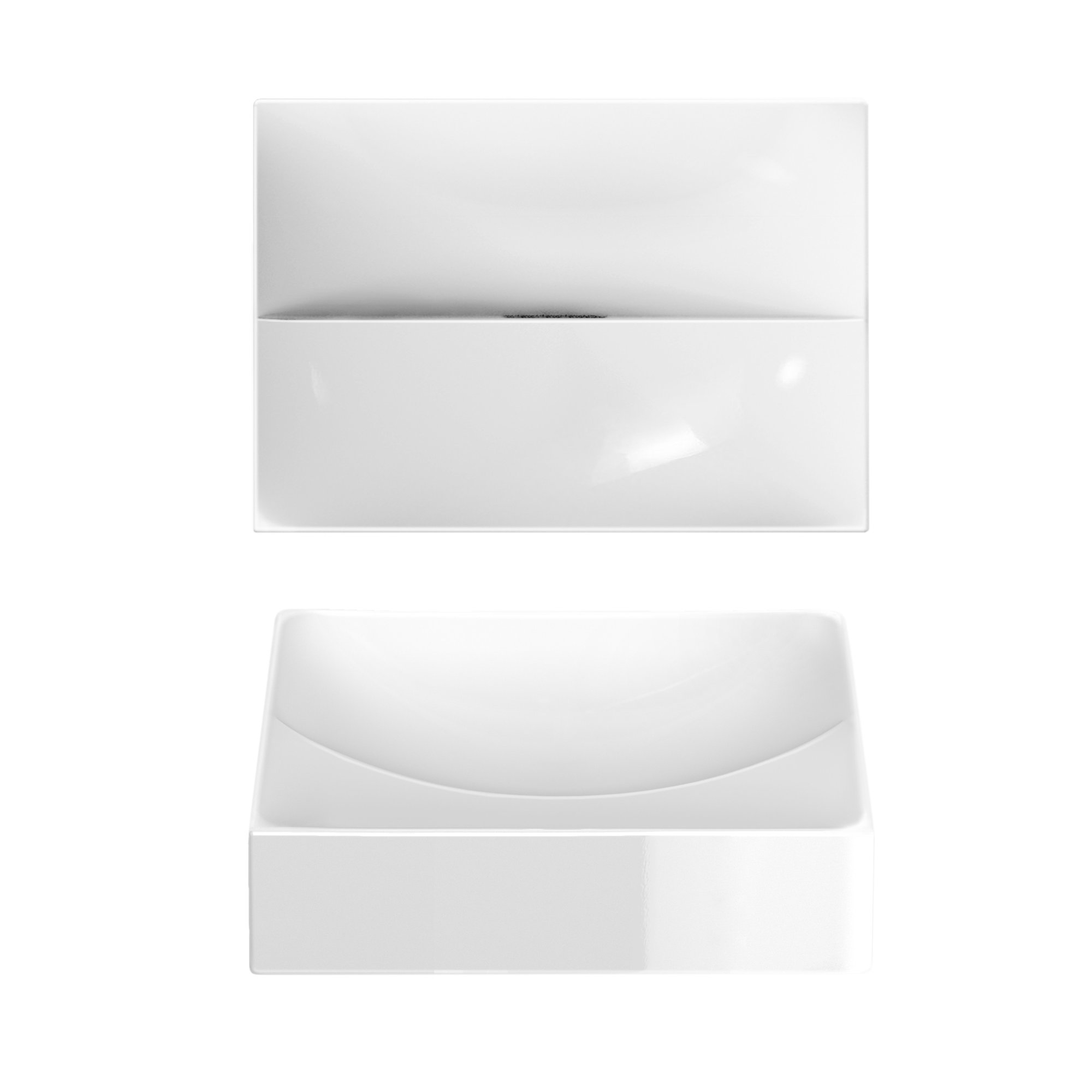 Clou Vale fontein 28x19cm keramiek - zonder kraangat - glans wit - CL/03.03160 - Afbeelding 2