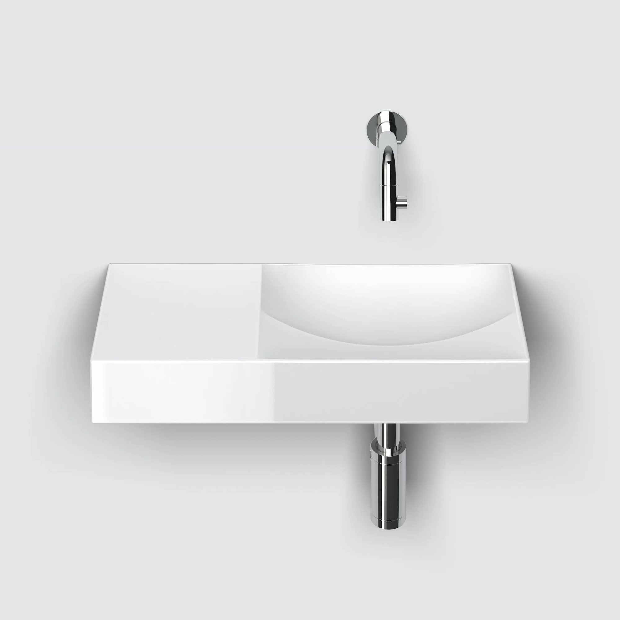 Clou Vale fontein 45x19cm keramiek - zonder kraangat links - glans wit - CL/03.03162.L - Afbeelding 4