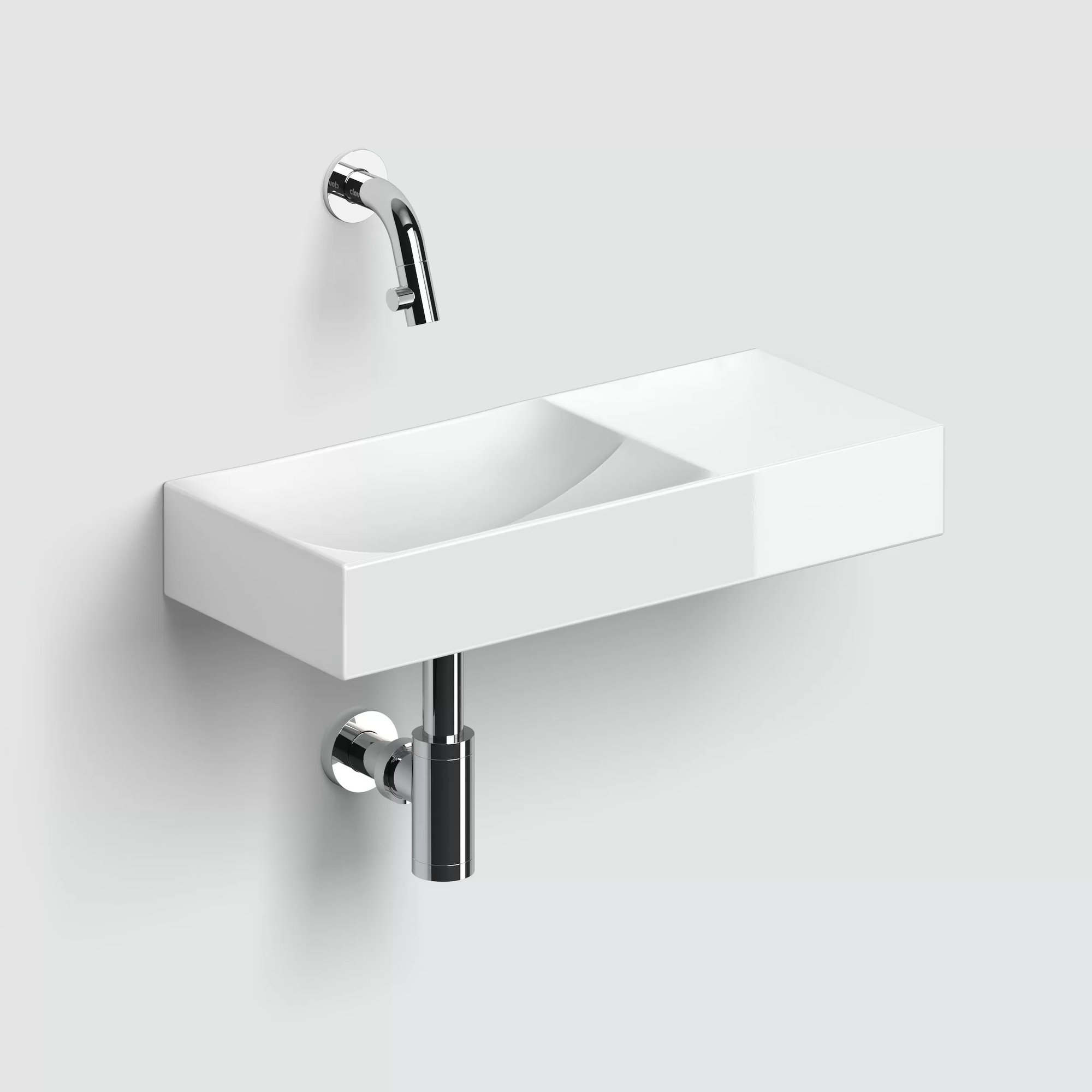 Clou Vale fontein 45x19cm keramiek - zonder kraangat rechts - glans wit - CL/03.03162.R - Afbeelding 4