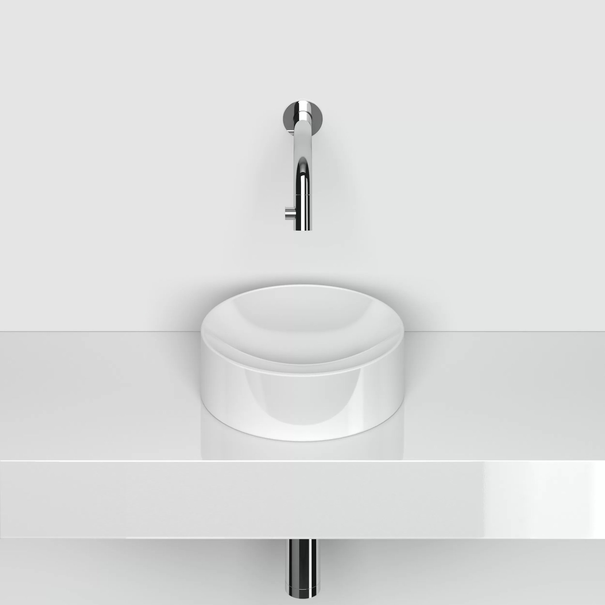 Clou Vale opzetfontein 22cm rond keramiek - glans wit - CL/03.03164 - Afbeelding 4