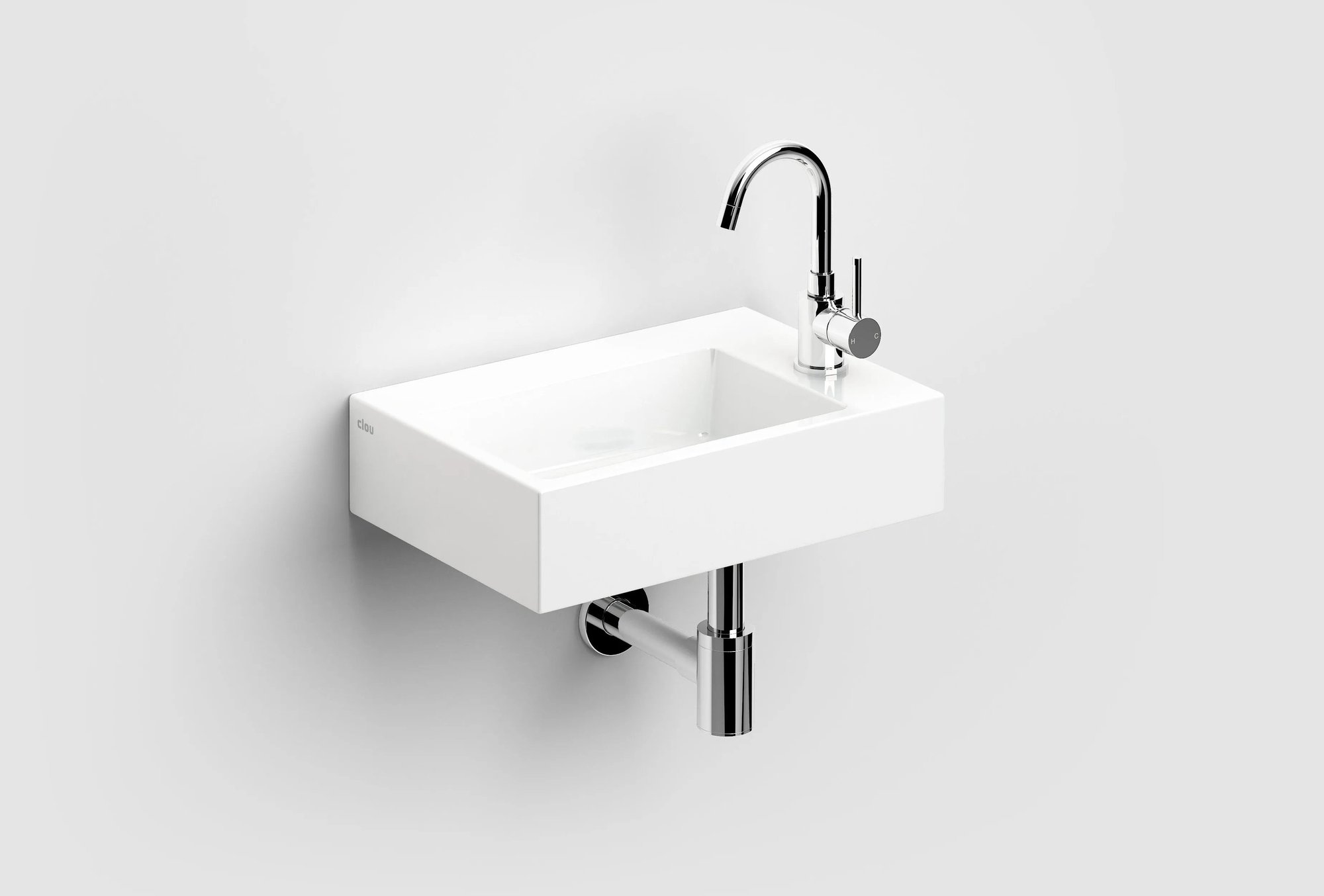 Clou Flush 2 Plus fontein 42,5x29cm keramiek - met kraangat - glans wit - CL/03.03220 - Afbeelding 3