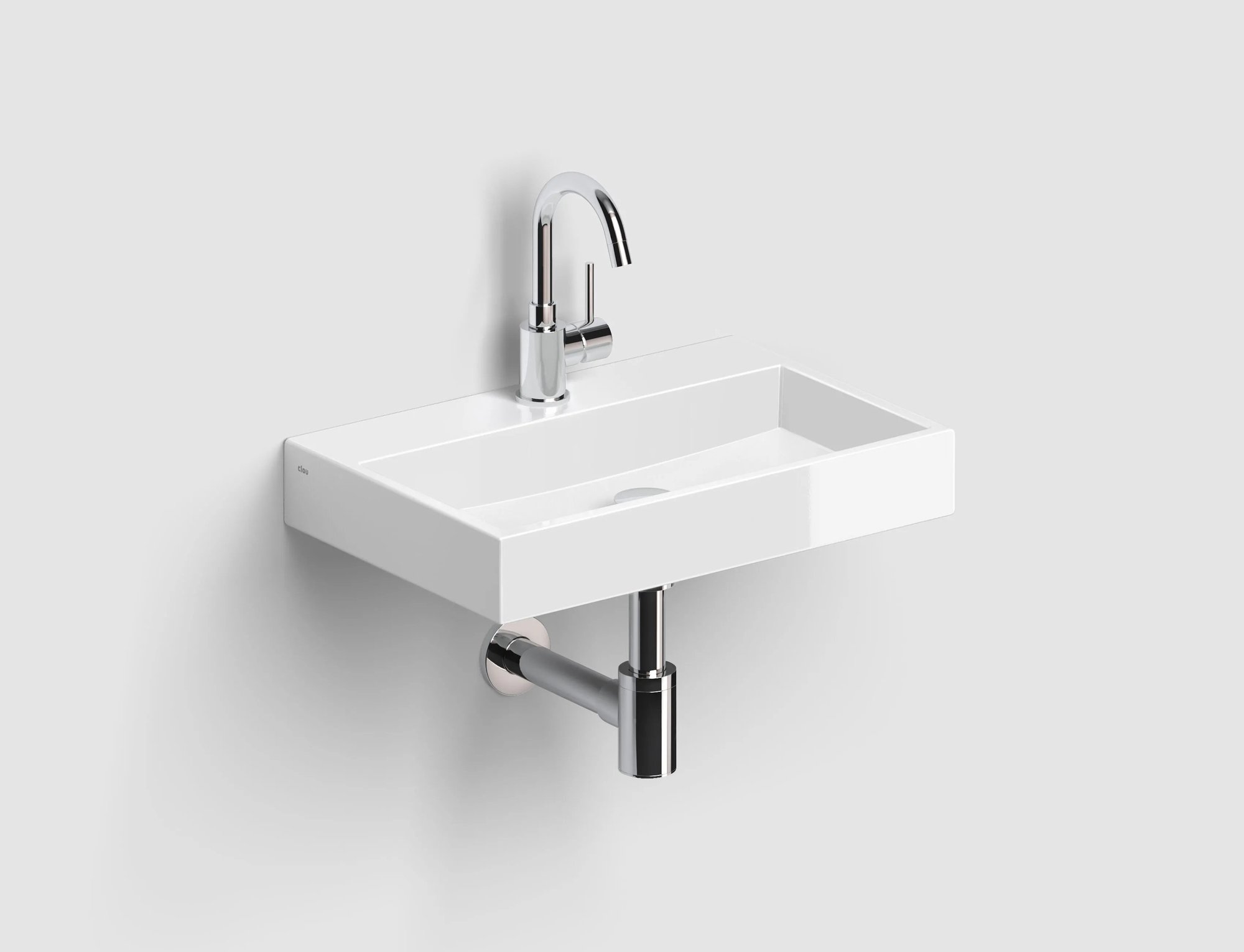 Clou Mini Wash Me Plus fontein 48x32cm keramiek - met kraangat - glans wit - CL/03.03230 - Afbeelding 2