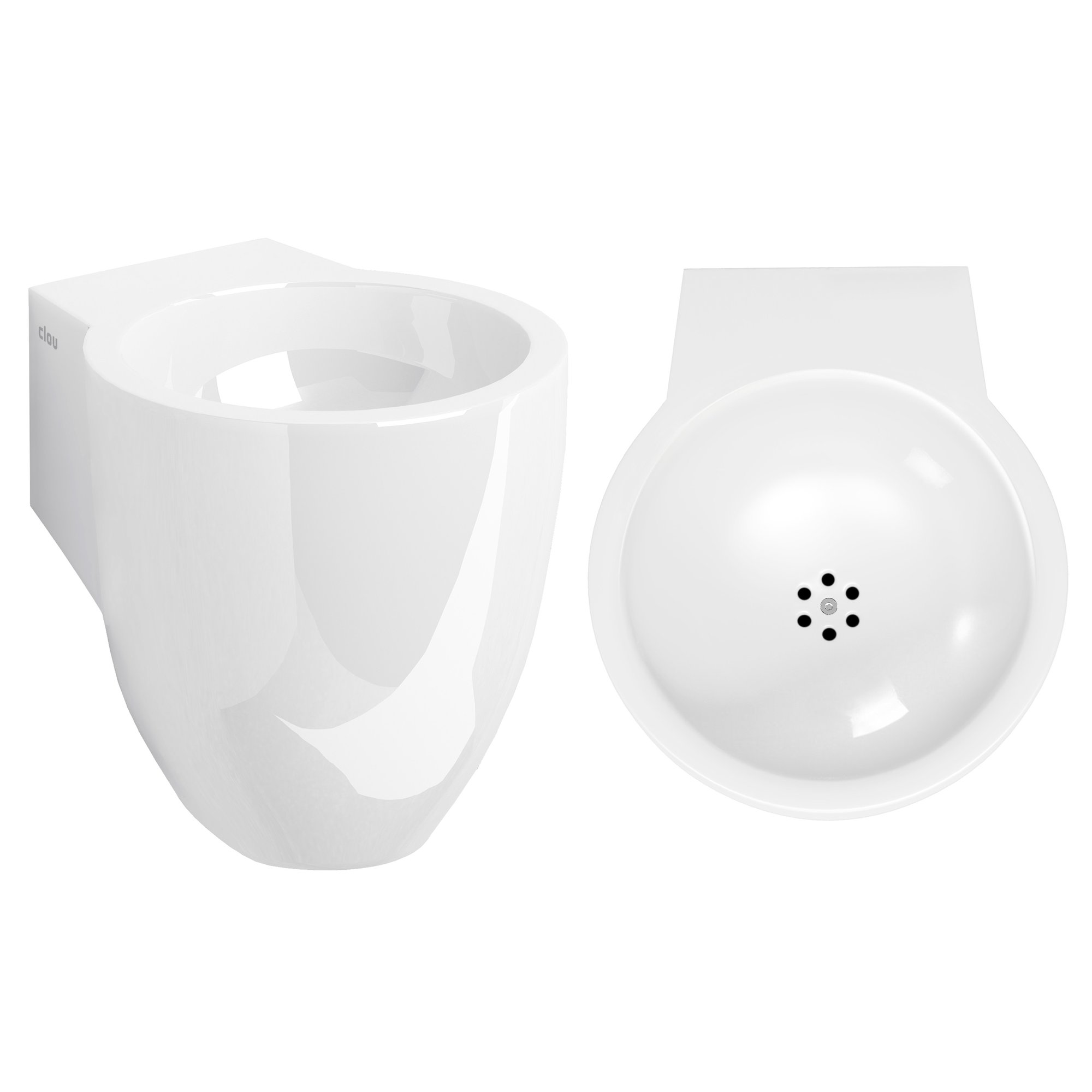 Clou Flush 6 fontein 27x31,5cm mineraalmarmer - voorbewerkt kraangat - glans wit - CL/03.08061 - Afbeelding 2