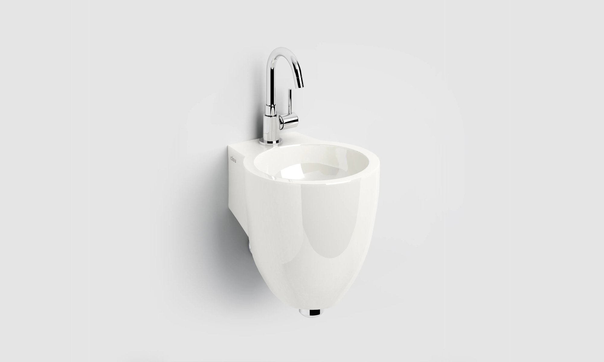 Clou Flush 6 fontein 27x31,5cm mineraalmarmer - voorbewerkt kraangat - glans wit - CL/03.08061 - Afbeelding 3