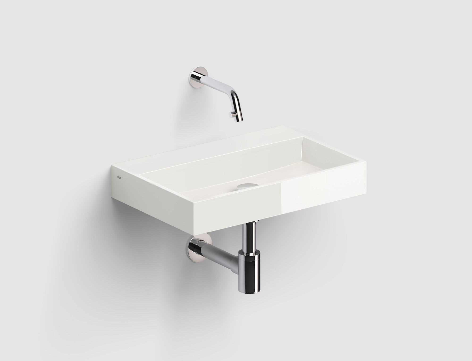 Clou Mini Wash Me Plus fontein 48x32cm mineraalmarmer - voorbewerkt kraangat - glans wit - CL/03.08230 - Afbeelding 3