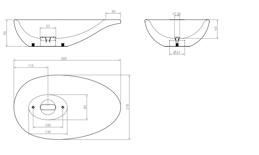 Clou First fonteinkom 36x22cm aluite - mat wit - CL/03.10021 - Afbeelding 5