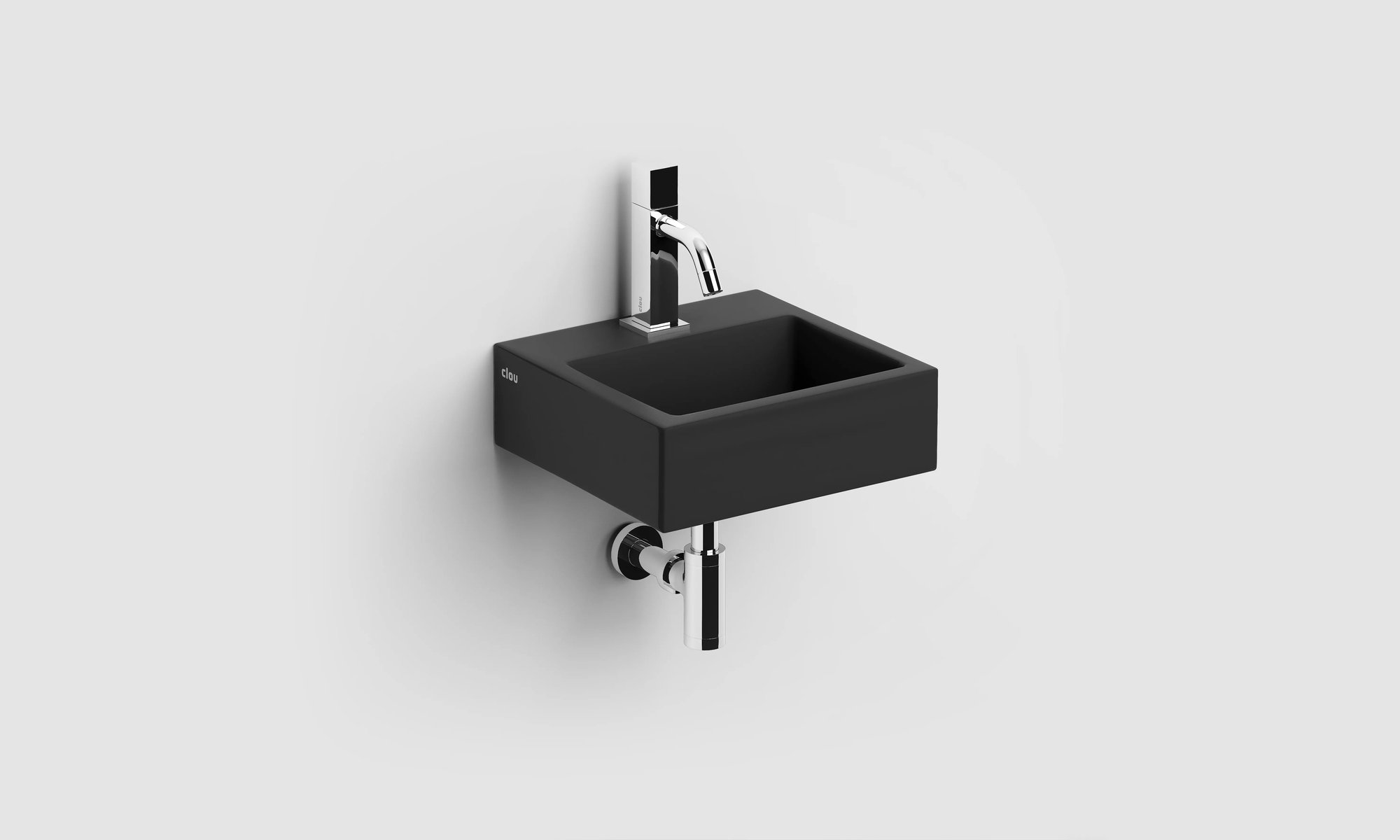 Clou Flush 1 fontein 28x27cm keramiek - met kraangat - mat zwart - CL/03.12010 - Afbeelding 4