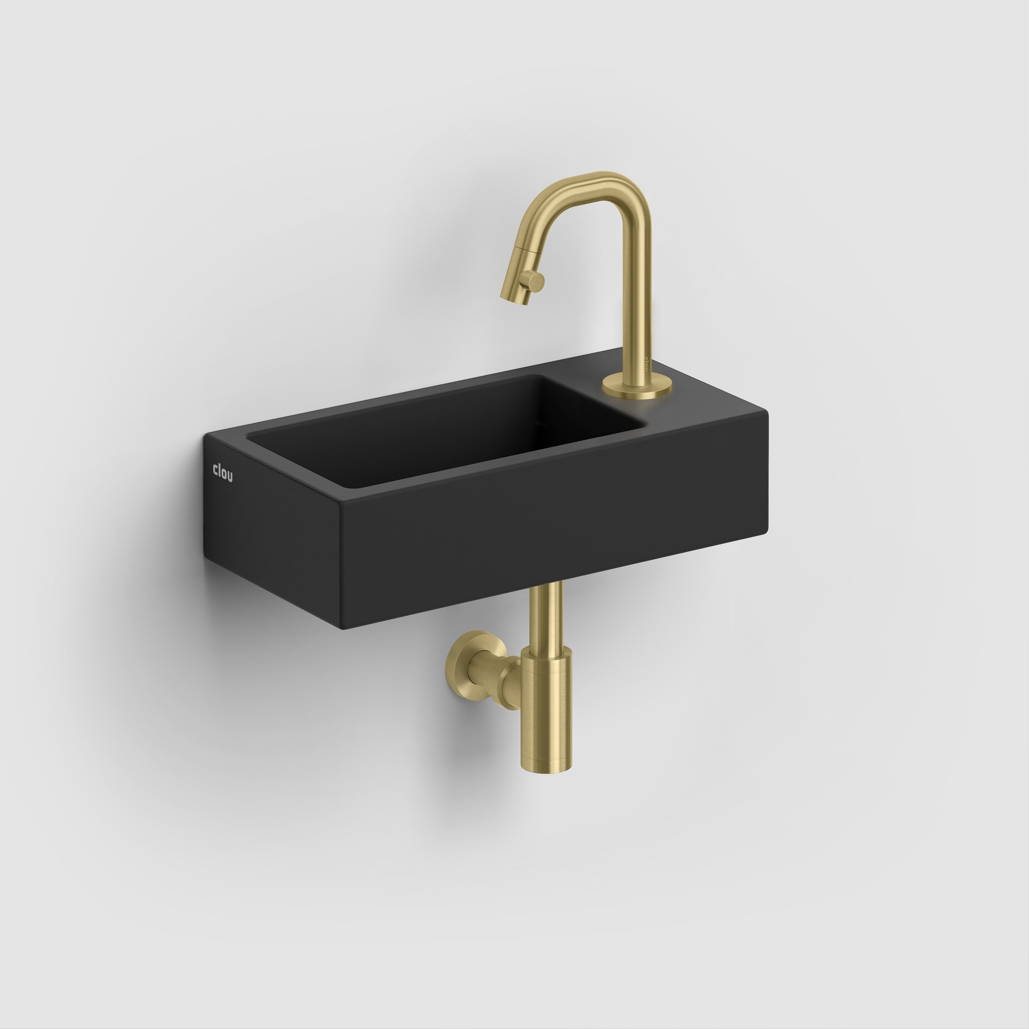 Clou Flush 3 fontein 36x18cm keramiek - met kraangat - rechts - mat zwart - CL/03.12030 - Afbeelding 5