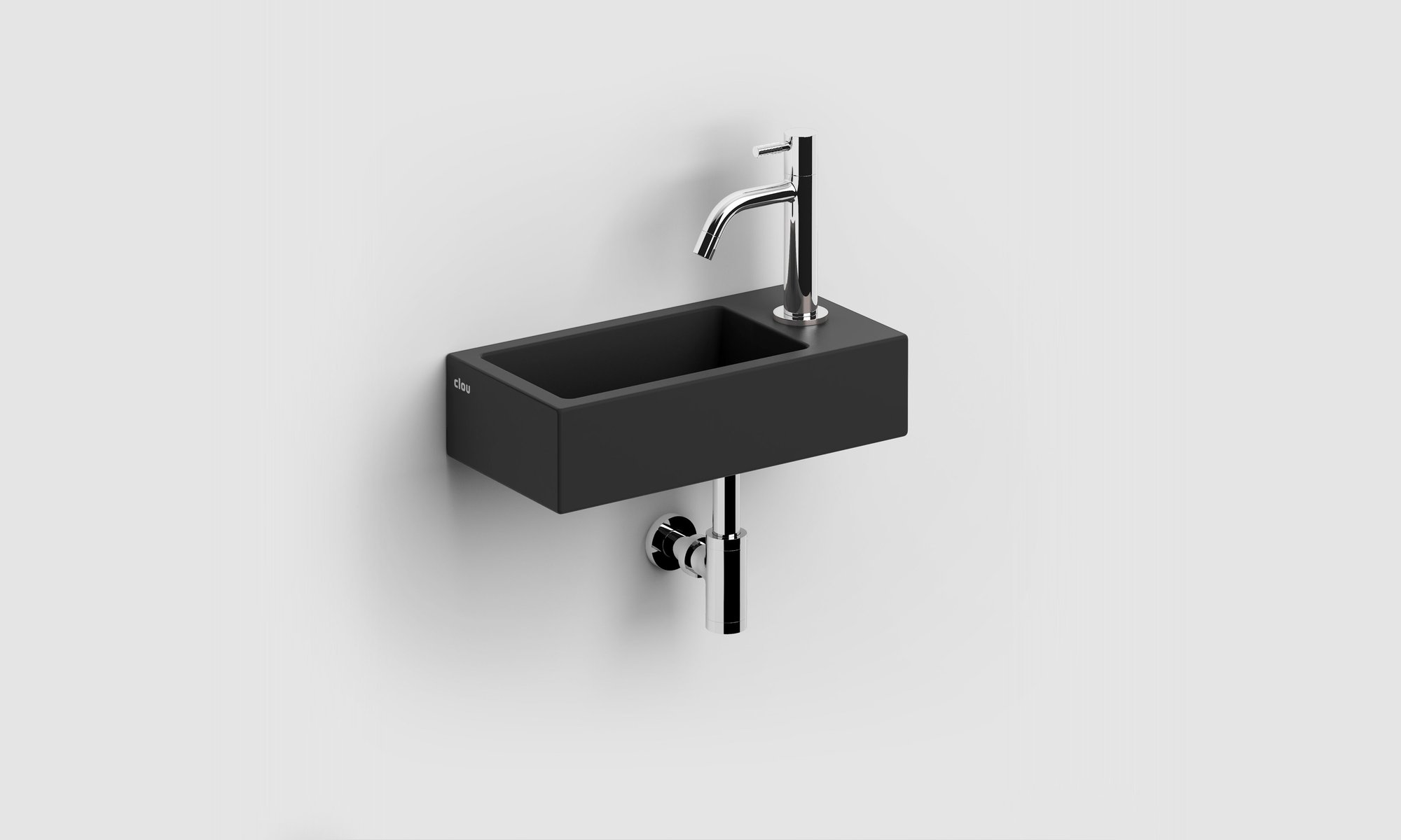 Clou Flush 3 fontein 36x18cm keramiek - met kraangat - rechts - mat zwart - CL/03.12030 - Afbeelding 7