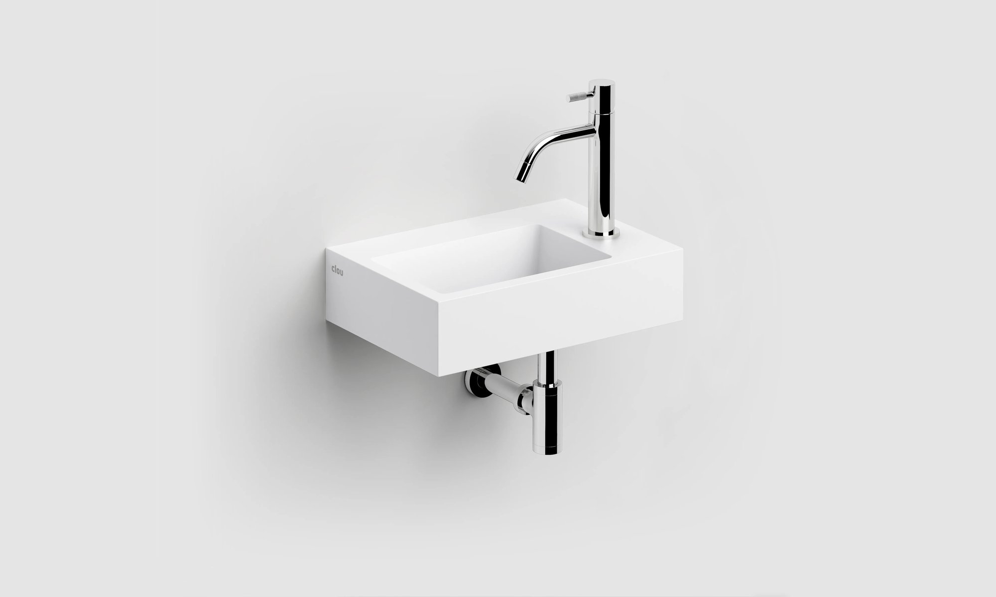 Clou Flush 2 fontein 36x24,5cm aluite - voorbewerkt kraangat - mat wit - CL/03.13021 - Afbeelding 3