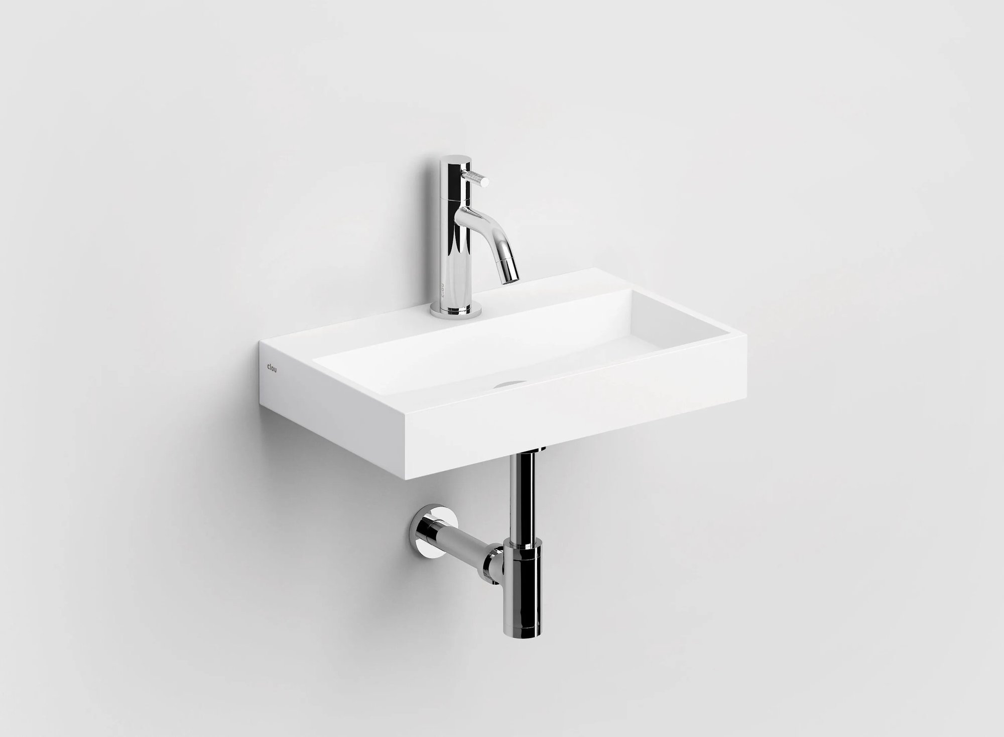 Clou Mini Wash Me fontein 38x24cm aluite - voorbewerkt kraangat - mat wit - CL/03.13130 - Afbeelding 2
