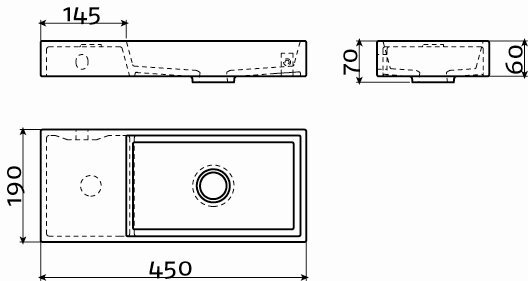Clou Mini Wash Me fontein 45x19cm aluite - voorbewerkt kraangat links - mat wit - CL/03.13134 - Afbeelding 5