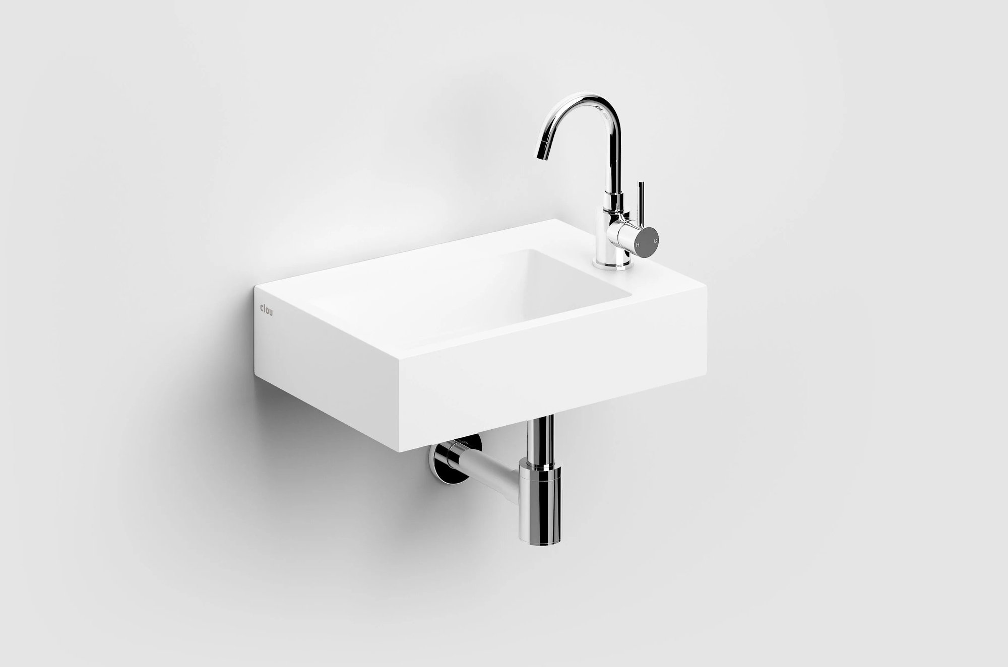 Clou Flush 2 Plus fontein 42,5x29cm aluite - voorbewerkt kraangat - mat wit - CL/03.13221 - Afbeelding 3