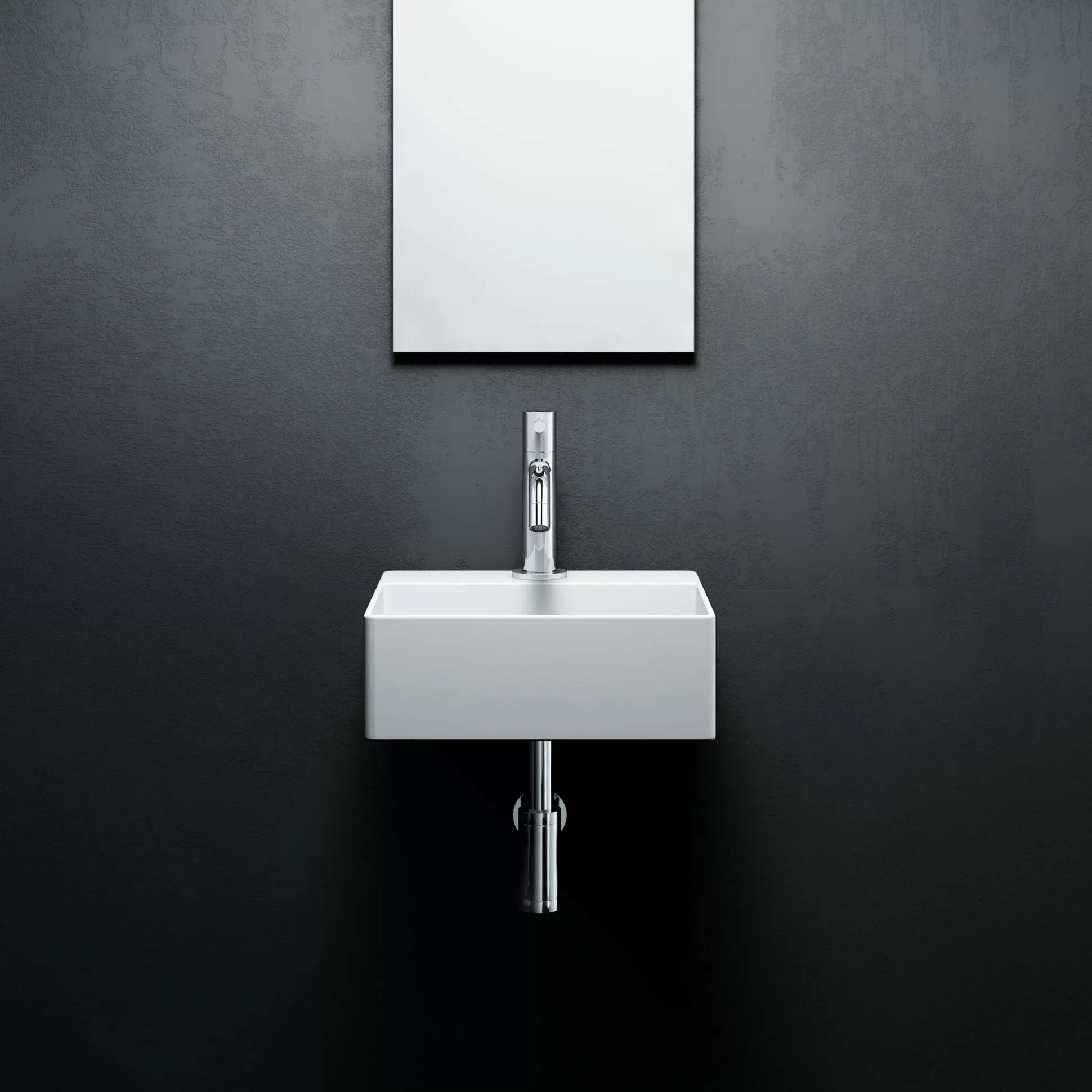 Clou New Flush 1 fontein 28x27cm aluite - voorbewerkt kraangat - mat wit - met afvoerplaat - CL/03.13410.02 - Afbeelding 3