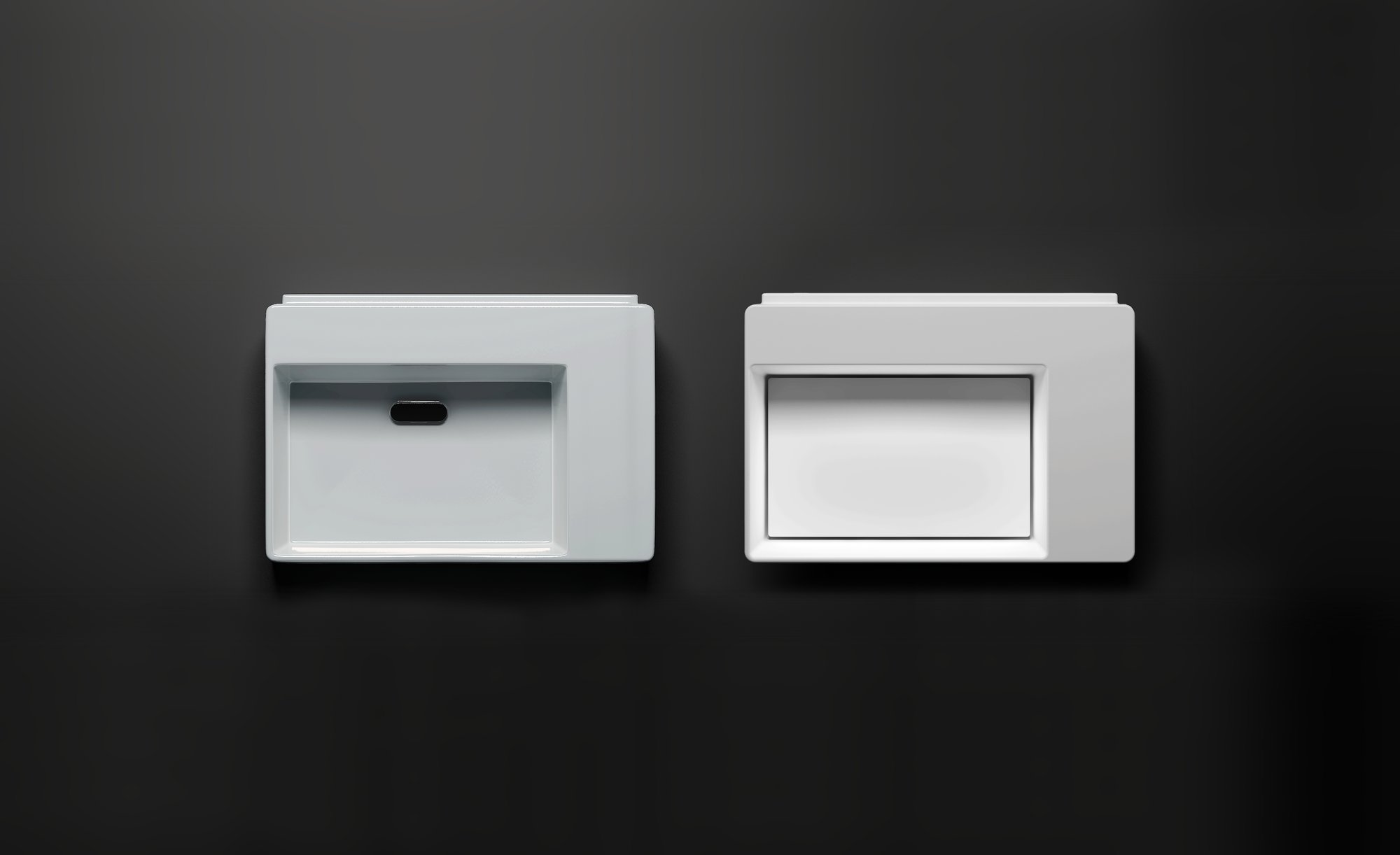 Clou New Flush 2 fontein 35,5x24,5cm aluite - voorbewerkt kraangat - mat wit - met afvoerplaat - CL/03.13420.02 - Afbeelding 4