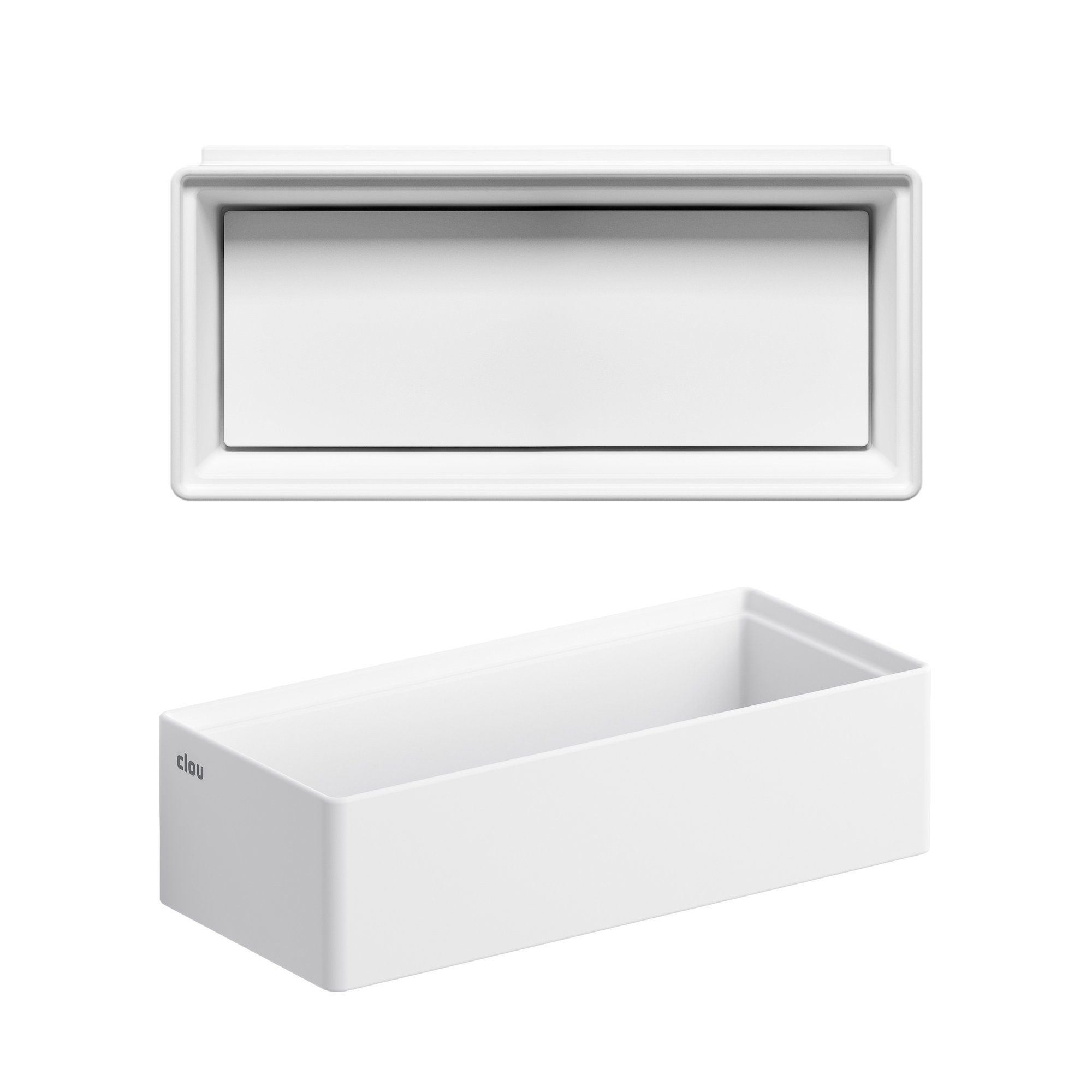 Clou New Flush 3.1 fontein 38x18cm aluite zonder kraangat - mat wit - met afvoerplaat - CL/03.13431.02 - Afbeelding 2
