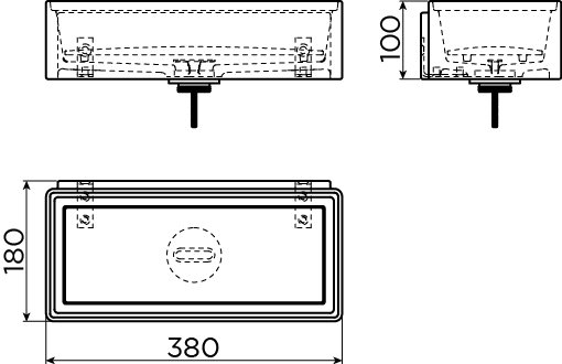 Clou New Flush 3.1 fontein 38x18cm aluite zonder kraangat - mat wit - met afvoerplaat - CL/03.13431.02 - Afbeelding 7