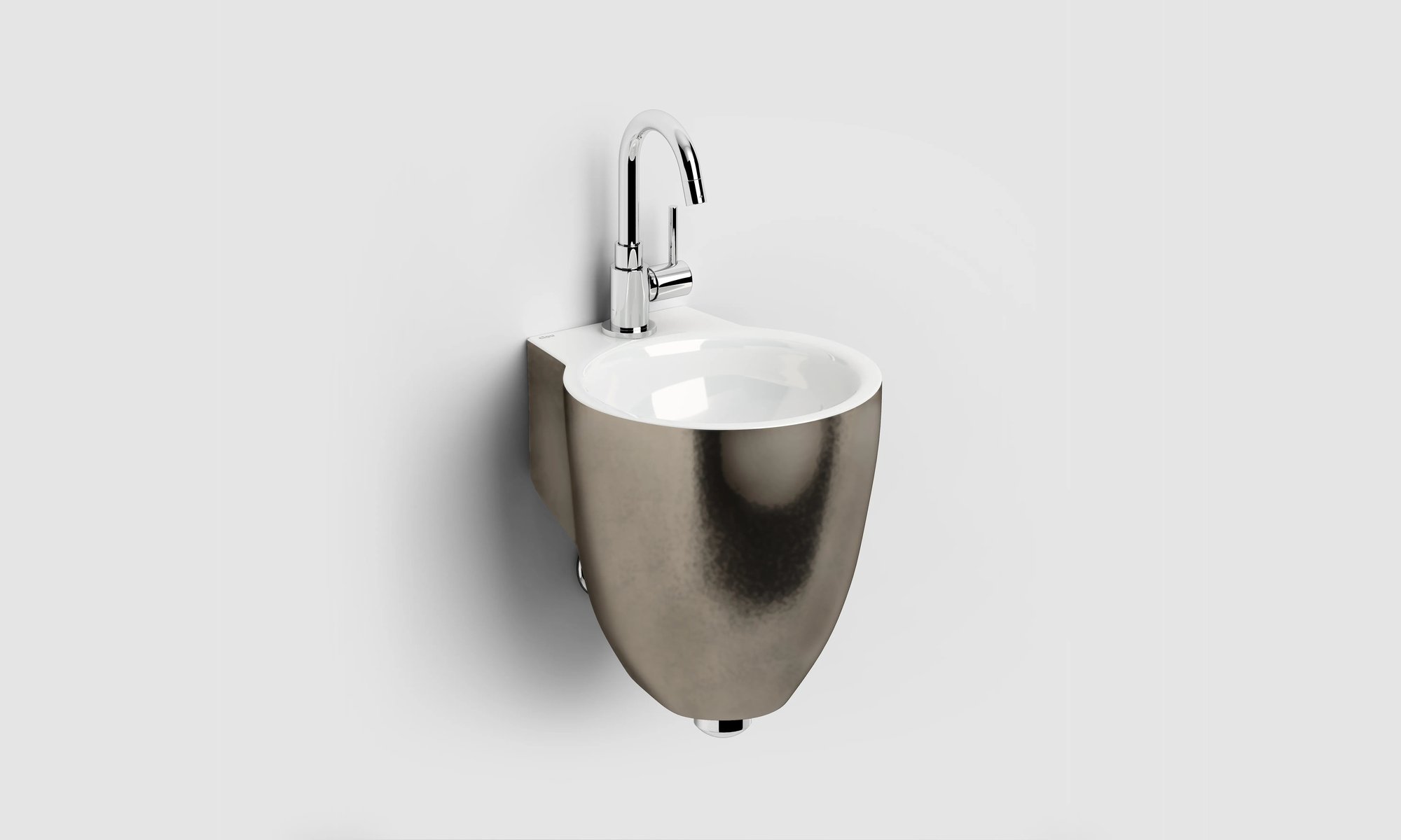 Clou Flush 6 fontein 27x31,5cm platina/keramiek - met kraangat - glans wit - CL/03.14060 - Afbeelding 3