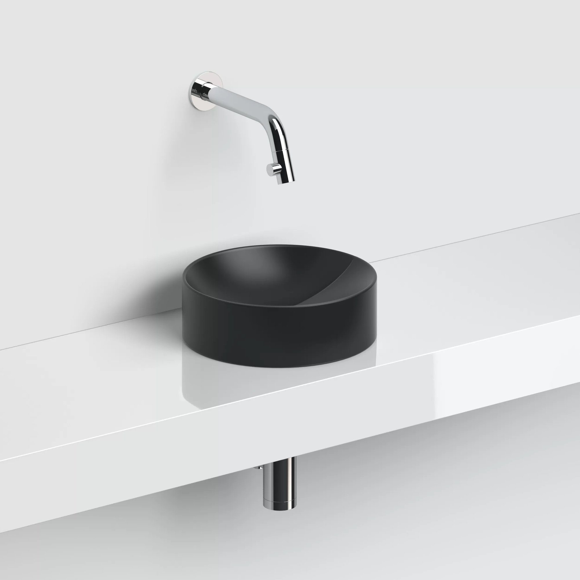 Clou Vale opzetfontein 22cm rond keramiek - mat zwart - CL/03.30164 - Afbeelding 3