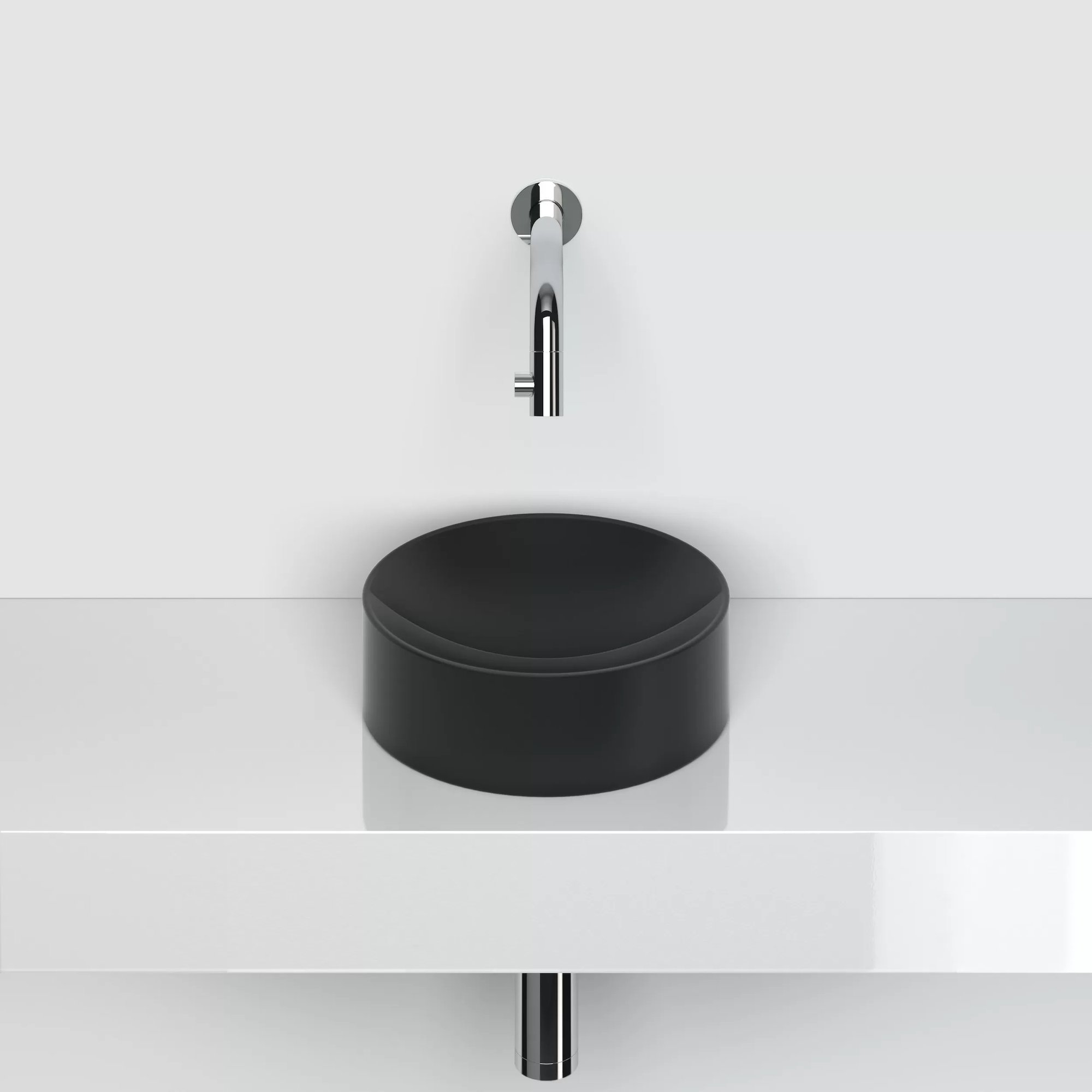 Clou Vale opzetfontein 22cm rond keramiek - mat zwart - CL/03.30164 - Afbeelding 4