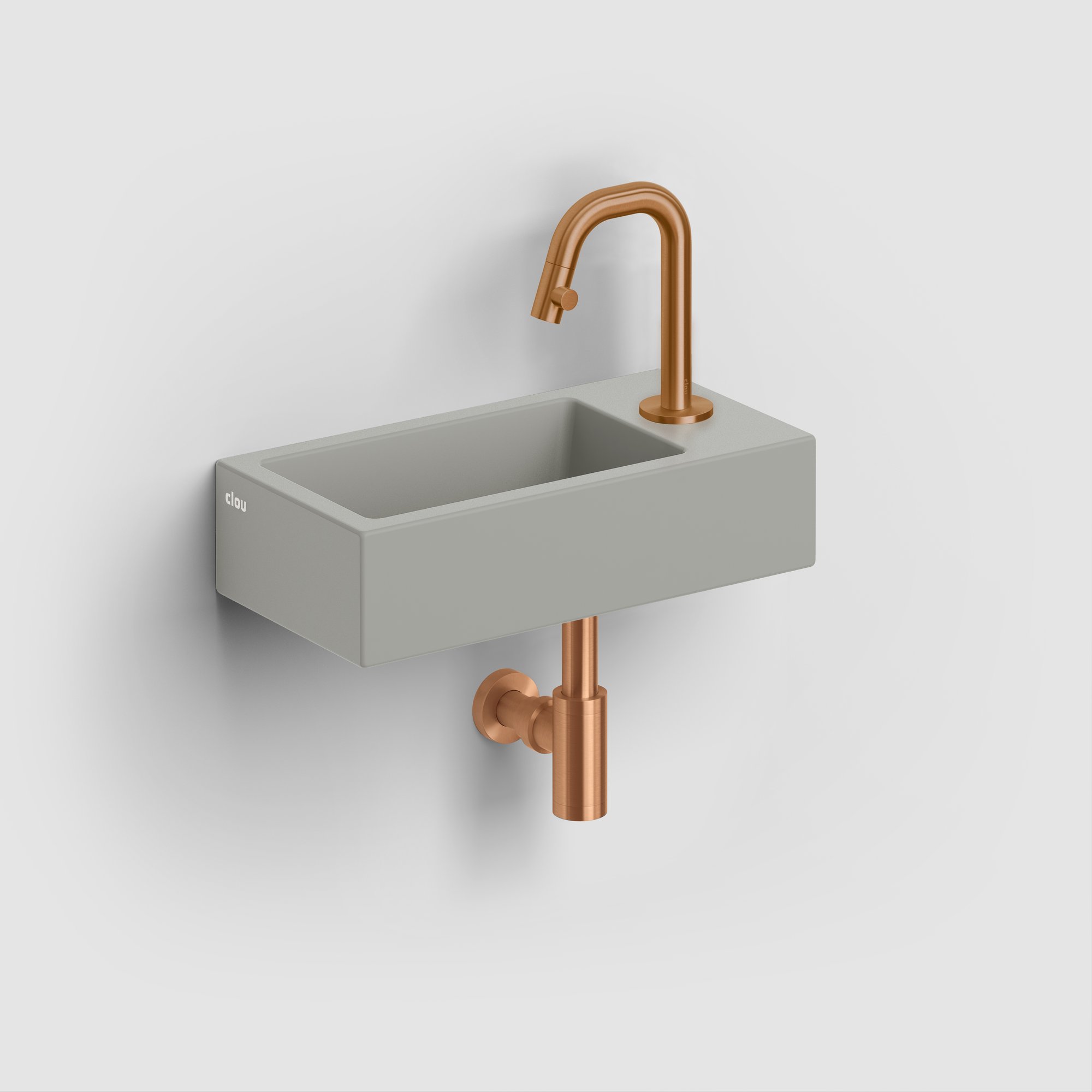 Clou Flush 3 fontein 36x18cm keramiek - met kraangat - rechts - mat grijs - CL/03.32030 - Afbeelding 5