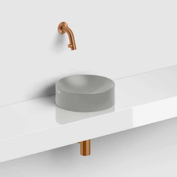 Clou Vale opzetfontein 22cm rond keramiek - mat grijs - CL/03.32164 - Afbeelding 4