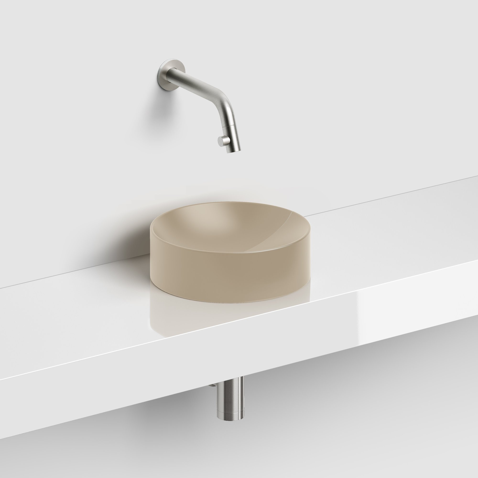 Clou Vale opzetfontein 22cm rond keramiek - mat mosterd - CL/03.34164 - Afbeelding 5