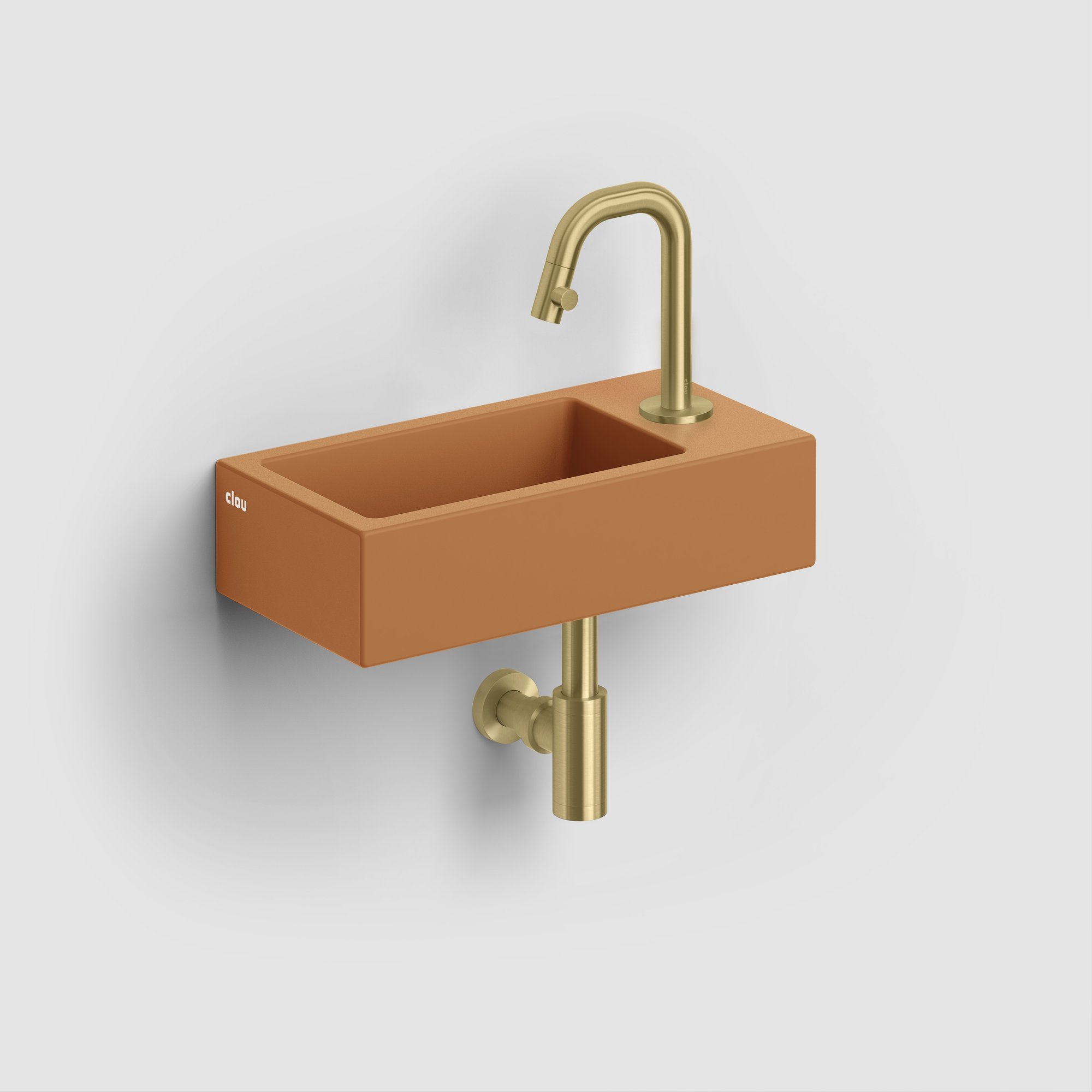 Clou Flush 3 fontein 36x18cm keramiek - met kraangat - rechts - mat italiaans zand - CL/03.36030 - Afbeelding 5