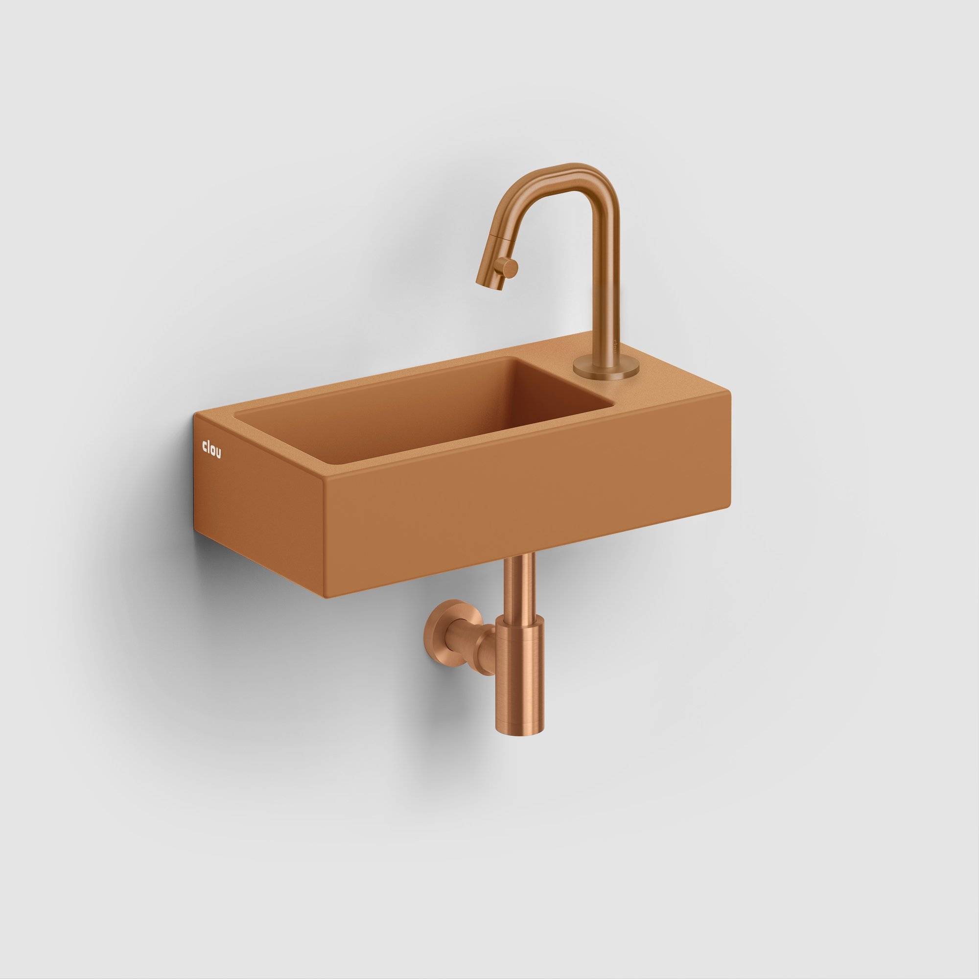 Clou Flush 3 fontein 36x18cm keramiek - met kraangat - rechts - mat italiaans zand - CL/03.36030 - Afbeelding 6