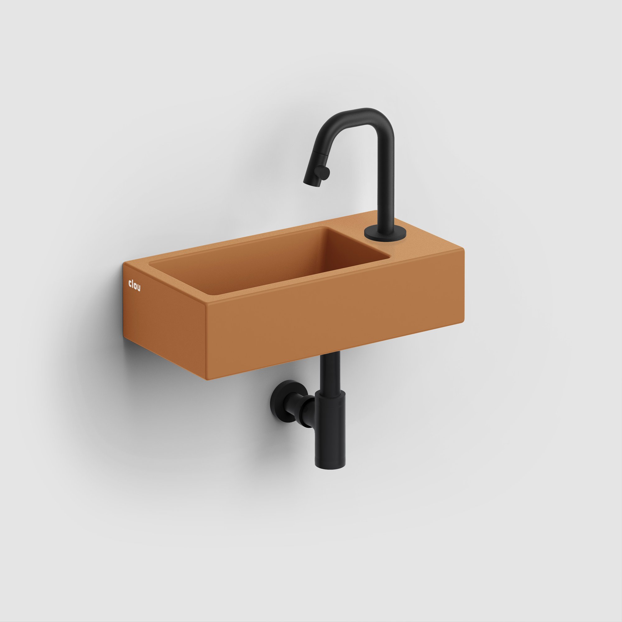 Clou Flush 3 fontein 36x18cm keramiek - met kraangat - rechts - mat italiaans zand - CL/03.36030 - Afbeelding 7