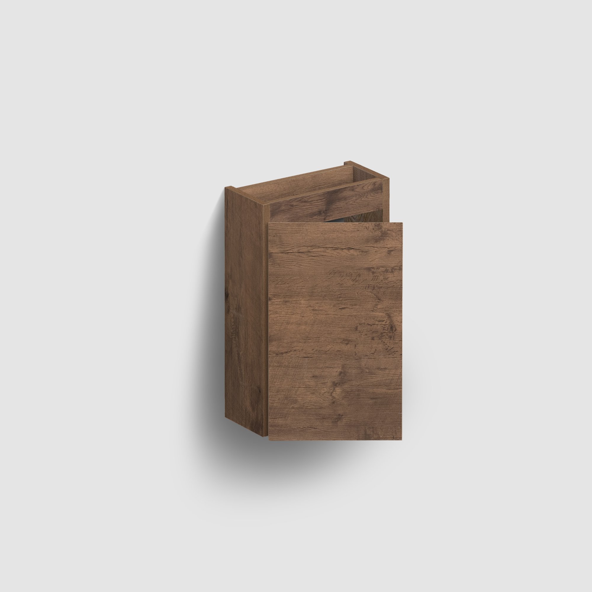 Clou Flush 3 fonteinmeubel 36x18cm keramiek - donker eiken links - zonder kraangat - italiaans zand - CL/03.36031 - IB/07.16.7036.64.L - Afbeelding 4