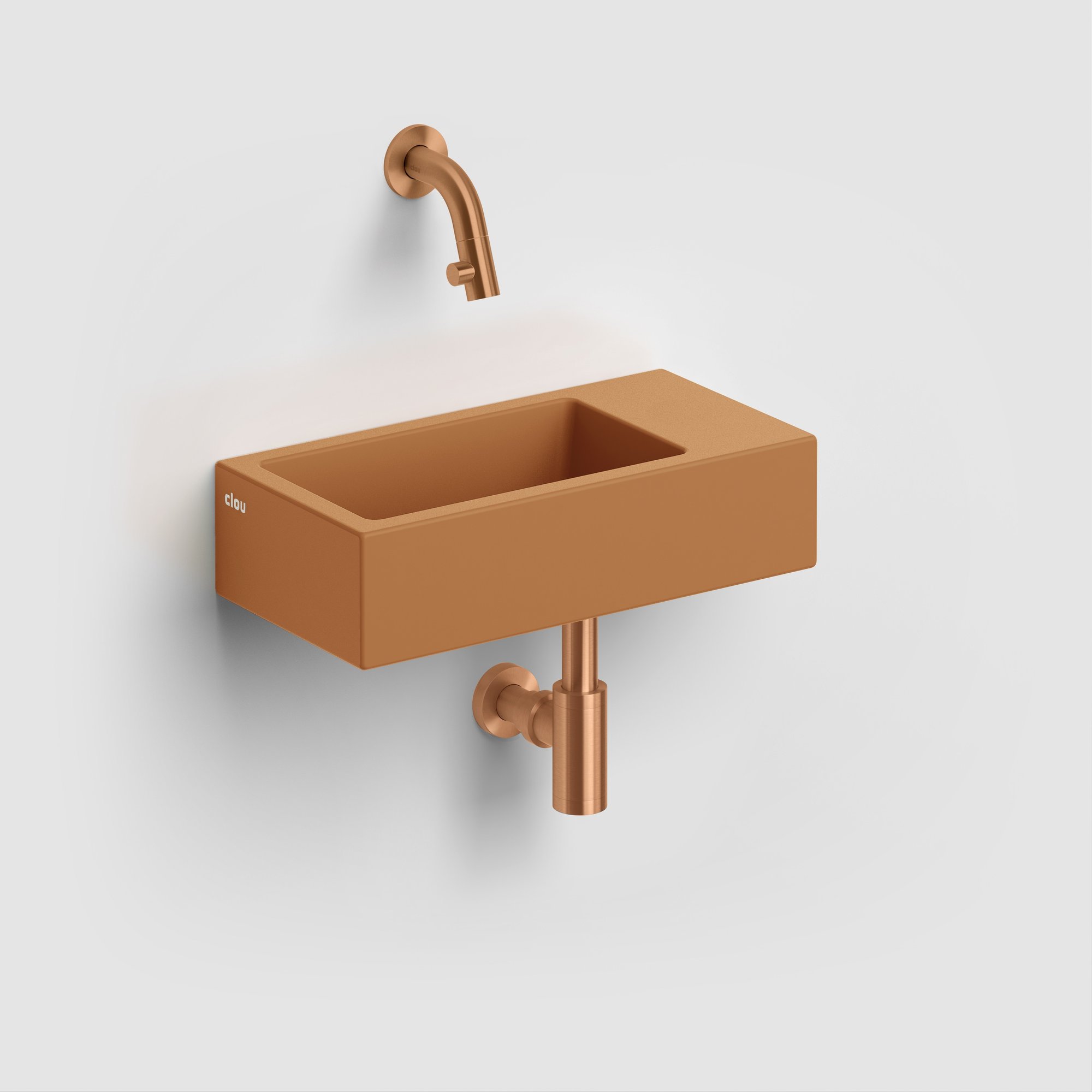 Clou Flush 3 fontein 36x18cm keramiek - zonder kraangat - rechts - mat italiaans zand - CL/03.36031 - Afbeelding 6