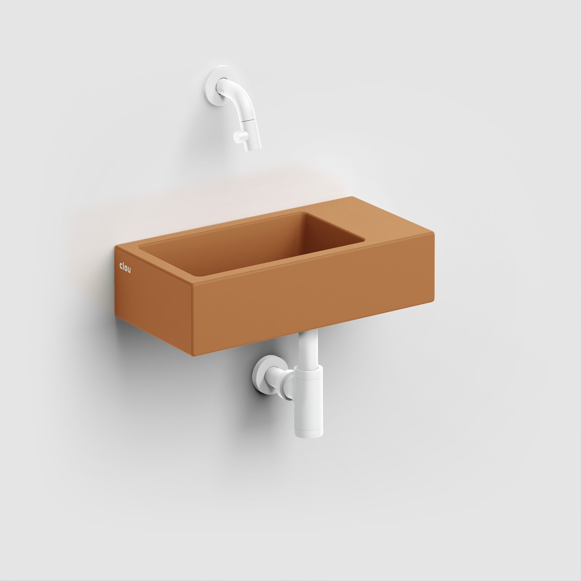 Clou Flush 3 fontein 36x18cm keramiek - zonder kraangat - rechts - mat italiaans zand - CL/03.36031 - Afbeelding 7