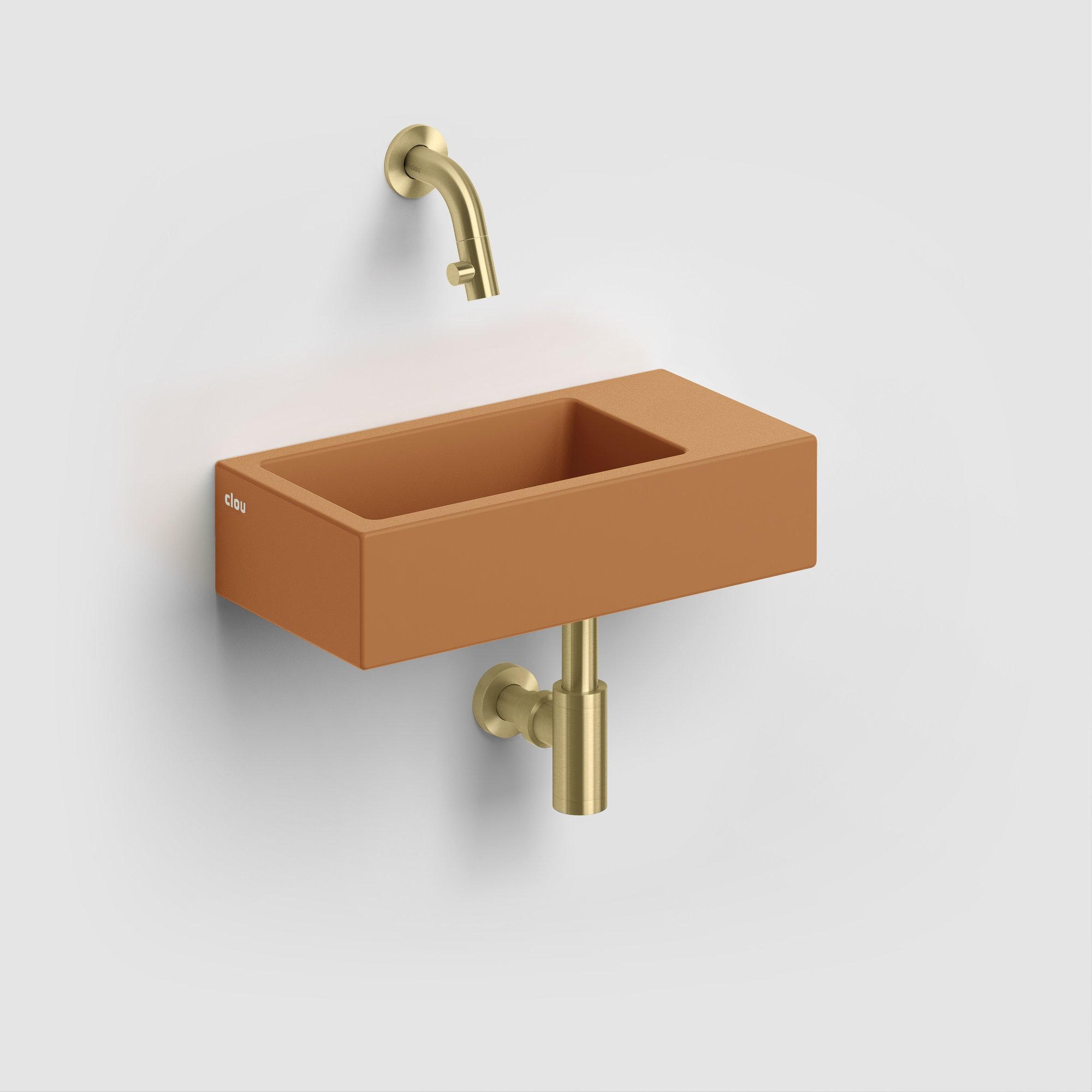 Clou Flush 3 fontein 36x18cm keramiek - zonder kraangat - rechts - mat italiaans zand - CL/03.36031 - Afbeelding 8
