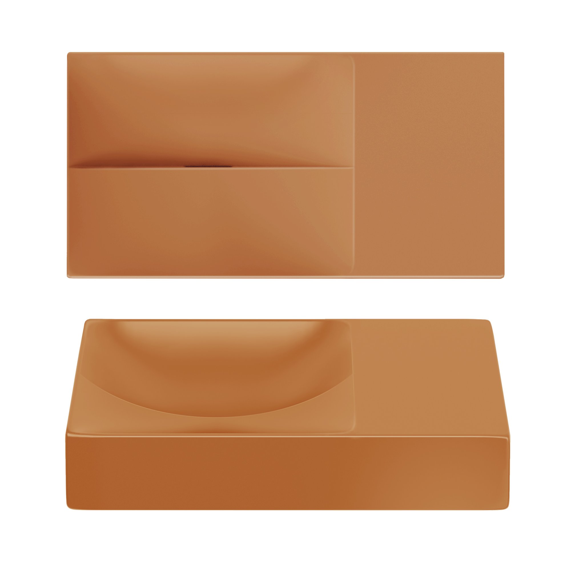 Clou Vale fontein 38x19cm keramiek - zonder kraangat rechts - mat Italiaans zand - CL/03.36161.R - Afbeelding 2