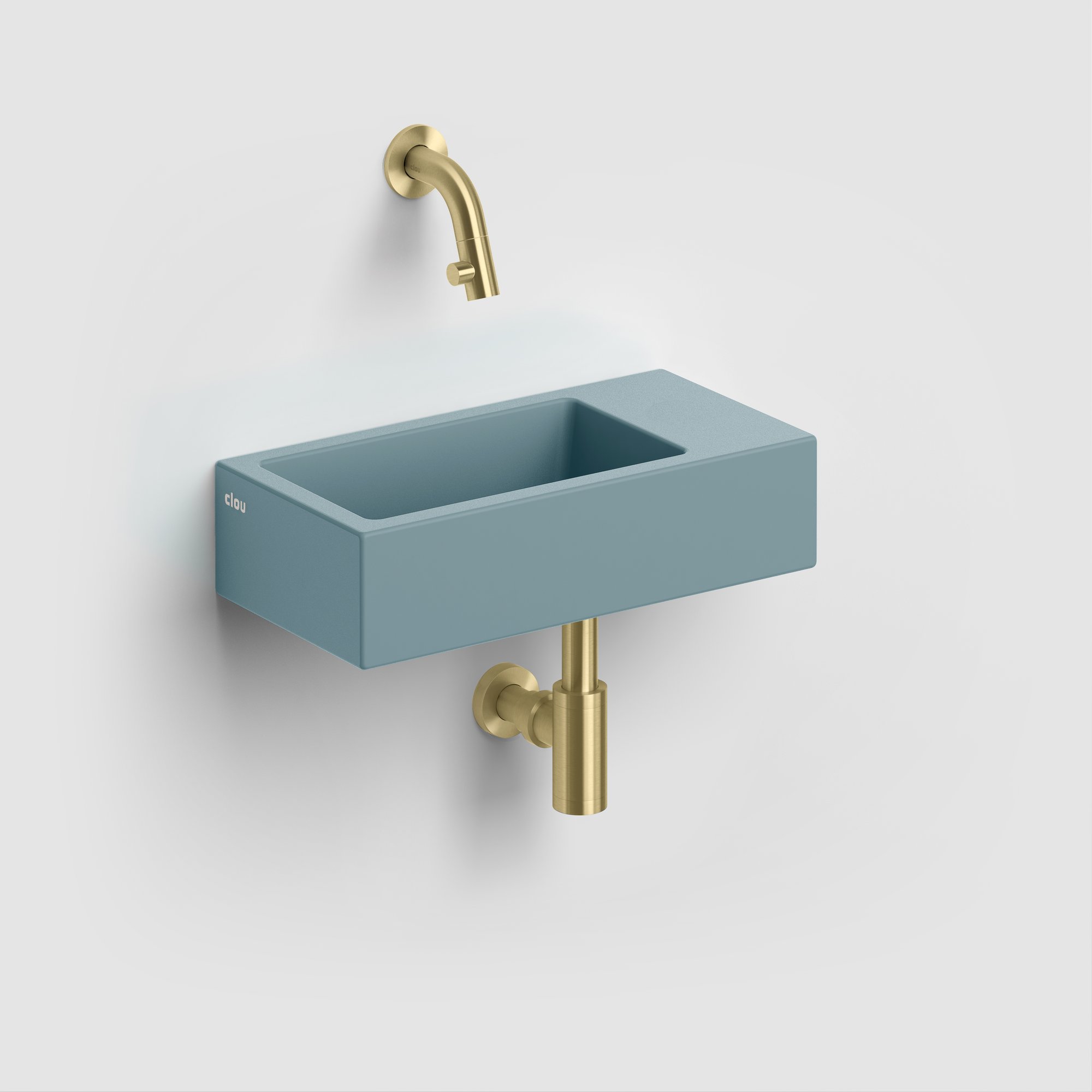 Clou Flush 3 fontein 36x18cm keramiek - zonder kraangat - rechts - mat blauw - CL/03.38031 - Afbeelding 7