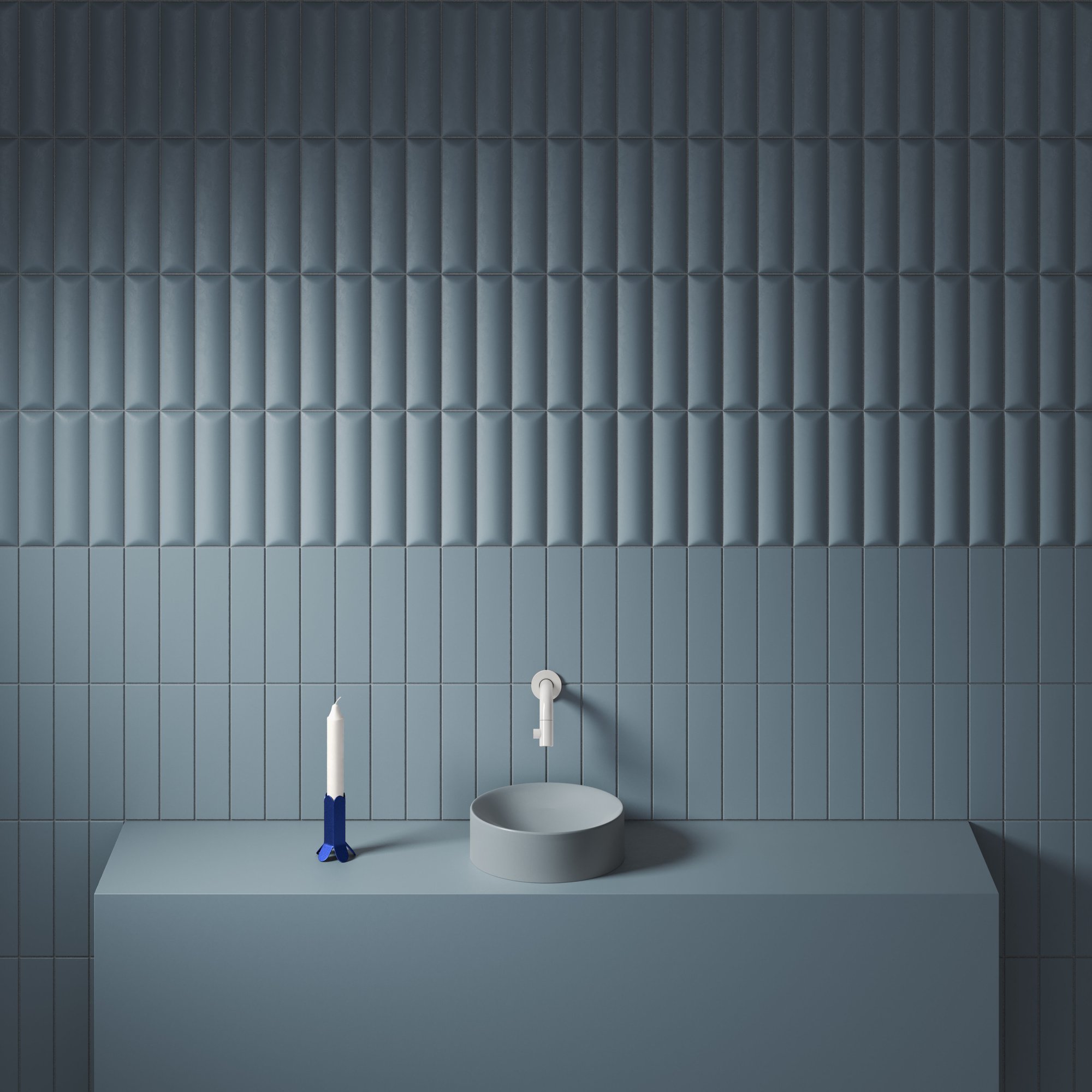 Clou Vale opzetfontein 22cm rond keramiek - mat blauw - CL/03.38164 - Afbeelding 5