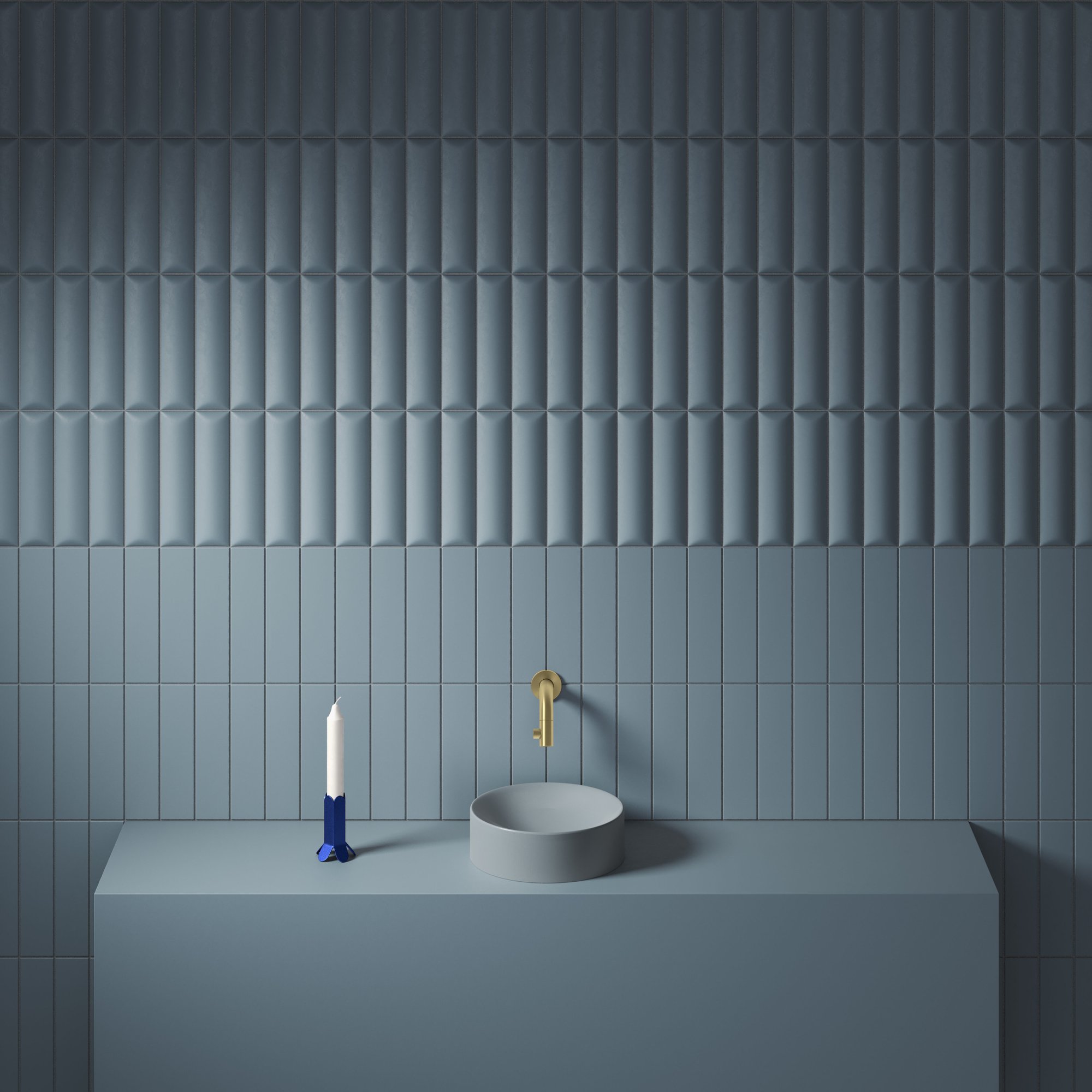 Clou Vale opzetfontein 22cm rond keramiek - mat blauw - CL/03.38164 - Afbeelding 6