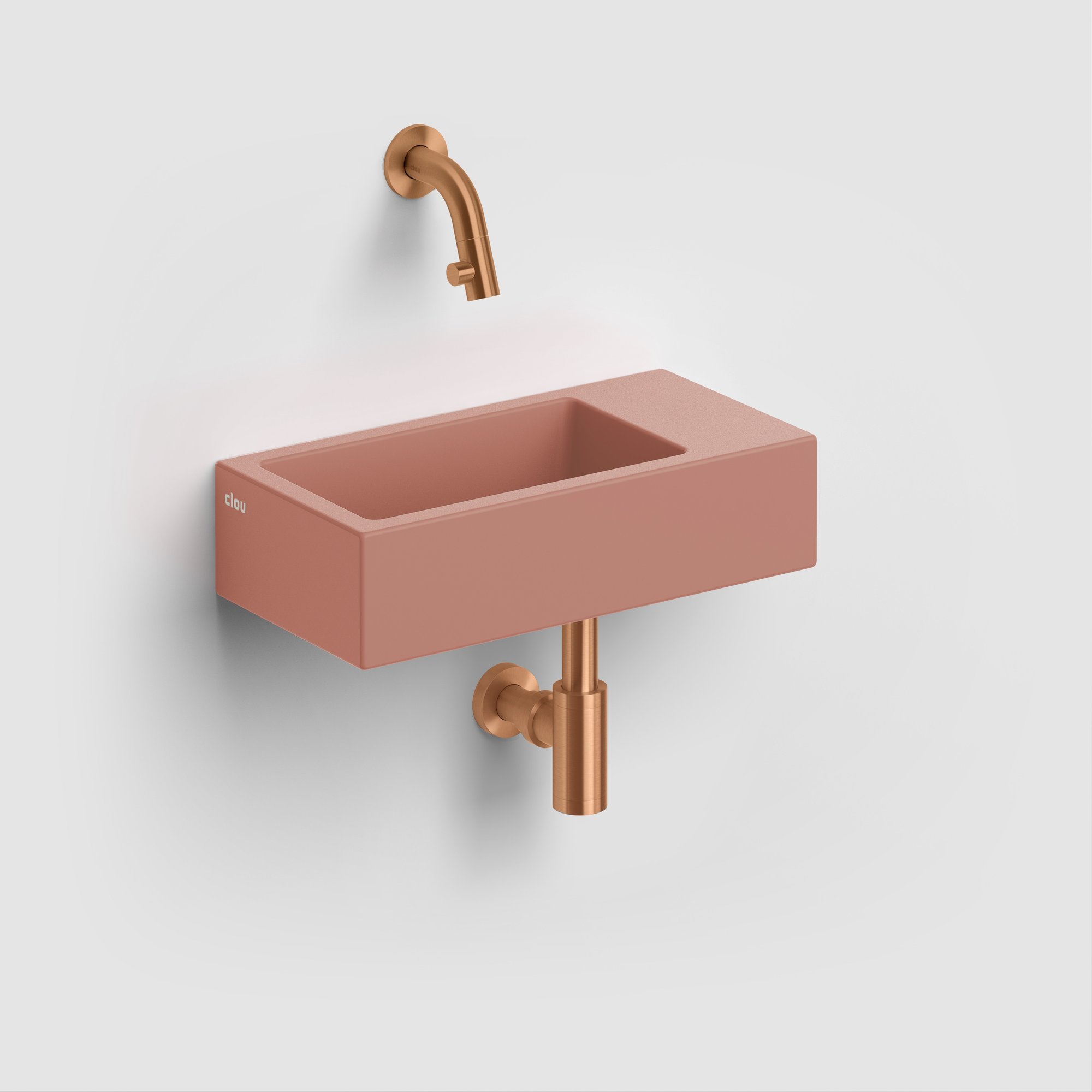 Clou Flush 3 fontein 36x18cm keramiek - zonder kraangat - rechts - mat roze - CL/03.40031 - Afbeelding 5