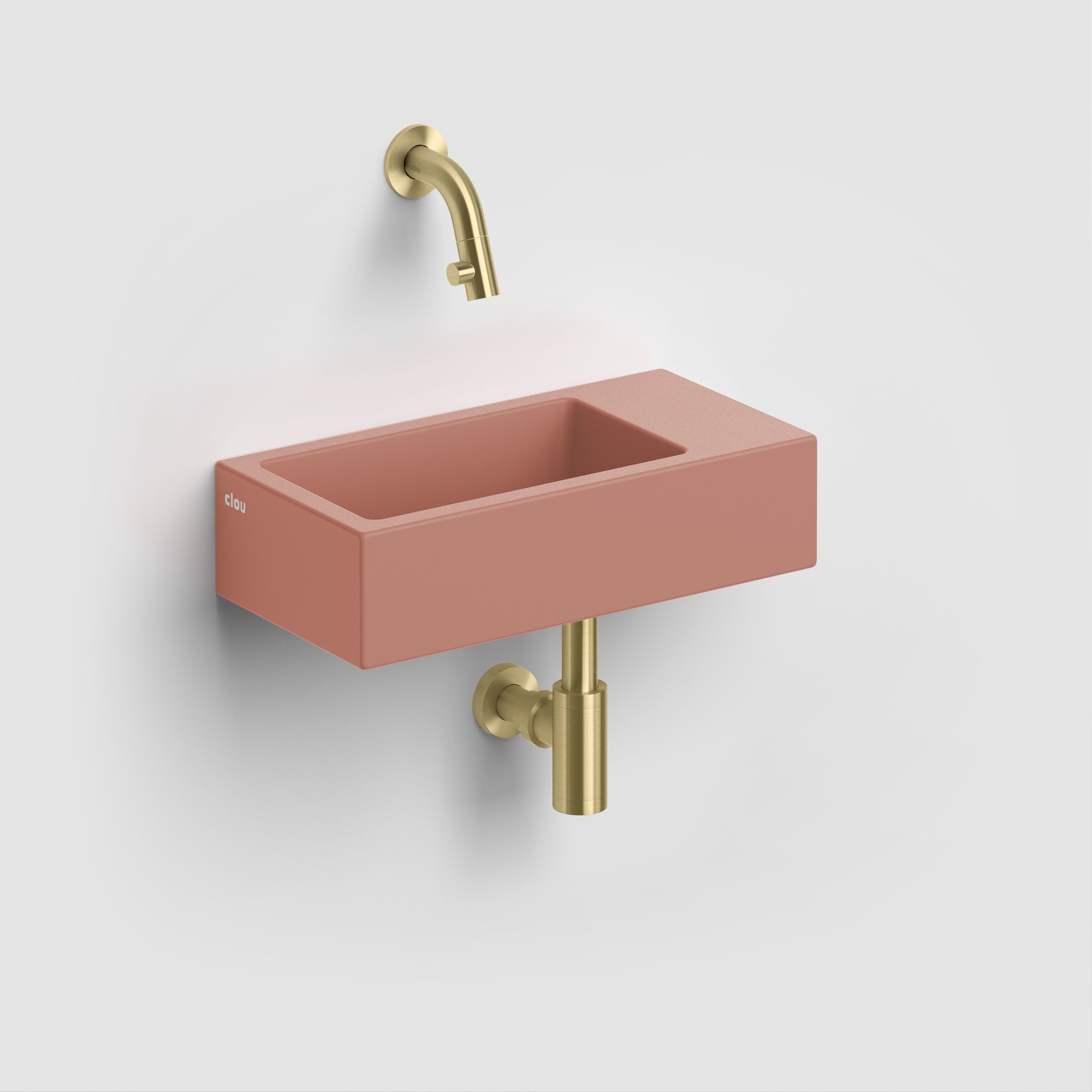 Clou Flush 3 fontein 36x18cm keramiek - zonder kraangat - rechts - mat roze - CL/03.40031 - Afbeelding 6