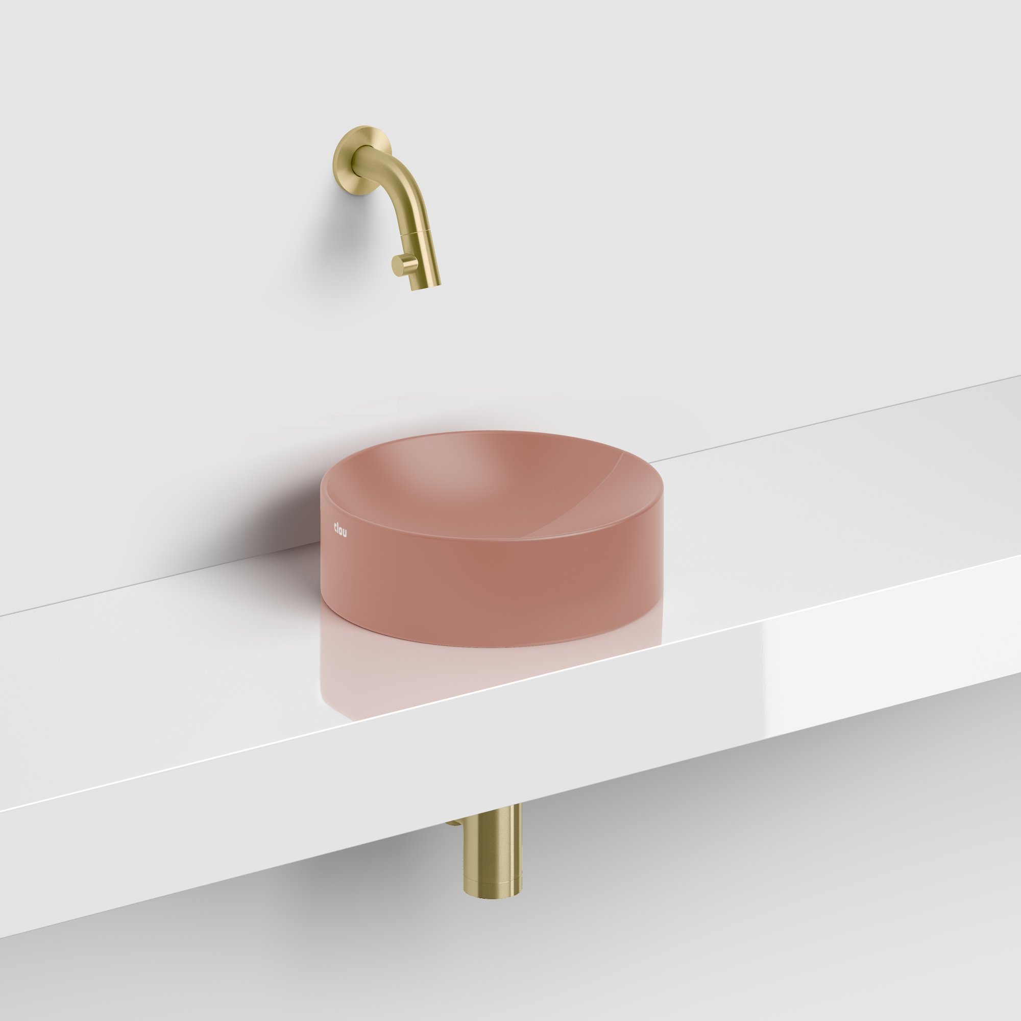 Clou Vale opzetfontein 22cm rond keramiek - mat roze - CL/03.40164 - Afbeelding 3