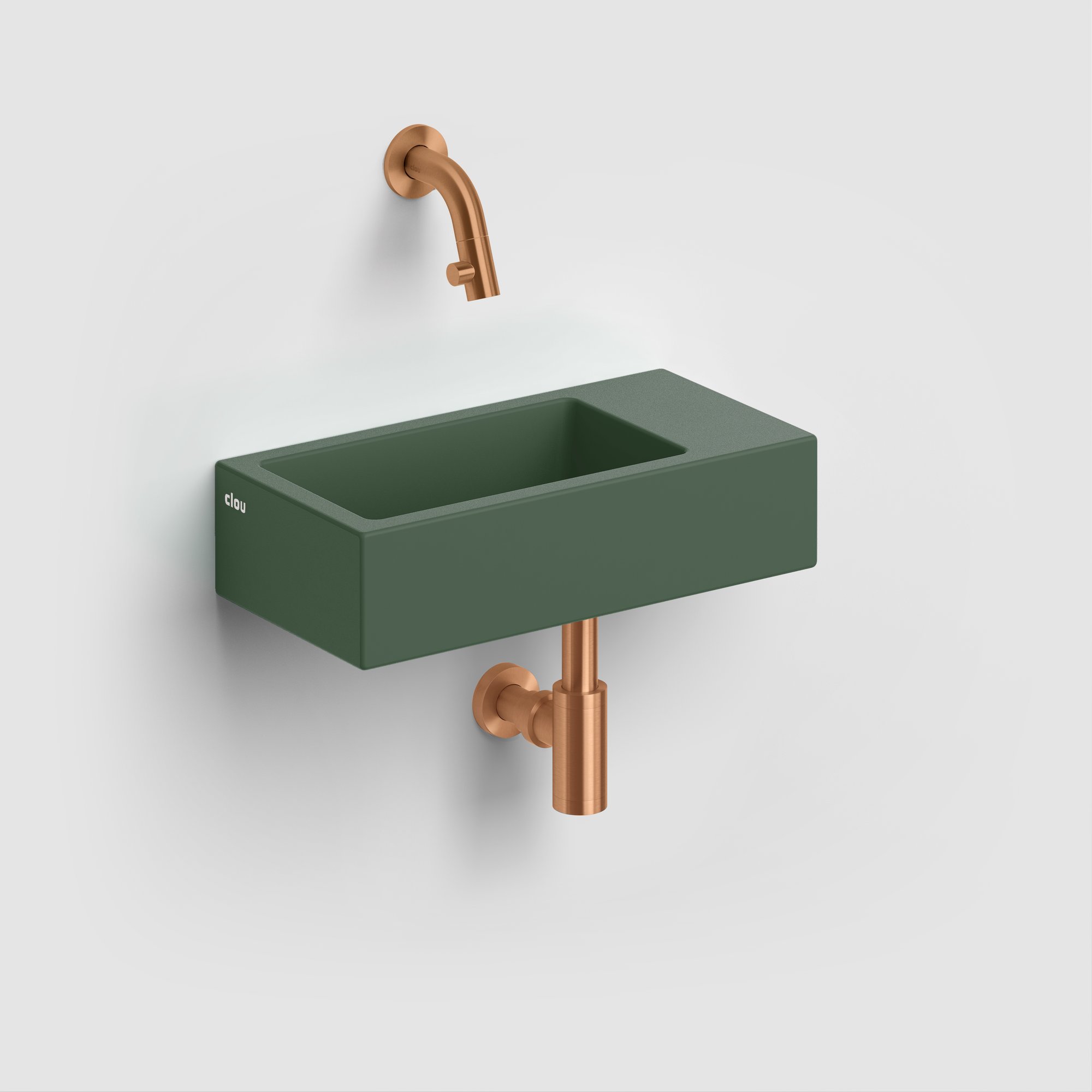 Clou Flush 3 fontein 36x18cm keramiek - zonder kraangat - rechts - mat pijnboom groen - CL/03.42031 - Afbeelding 6