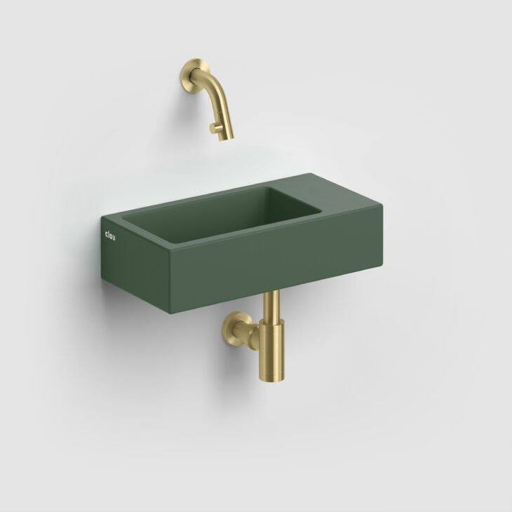 Clou Flush 3 fontein 36x18cm keramiek - zonder kraangat - rechts - mat pijnboom groen - CL/03.42031 - Afbeelding 8