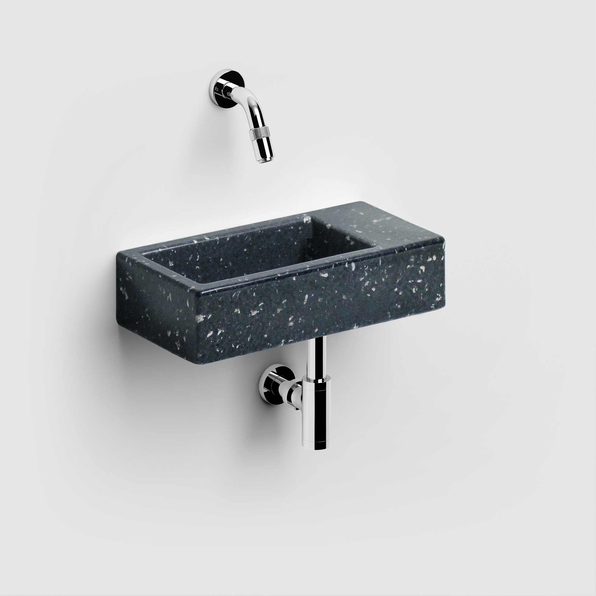 Clou Ecorazzo Flush 3 fontein 36x18cm gerecycled plastic - rechts - heelal zwart PE - CL/03.80031 - Afbeelding 4