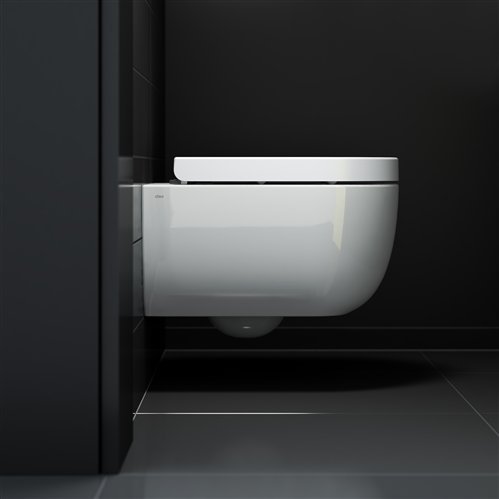 Clou Hammock hangtoilet 49cm Rimless glans wit met zitting - CL/04.01180 - Afbeelding 4
