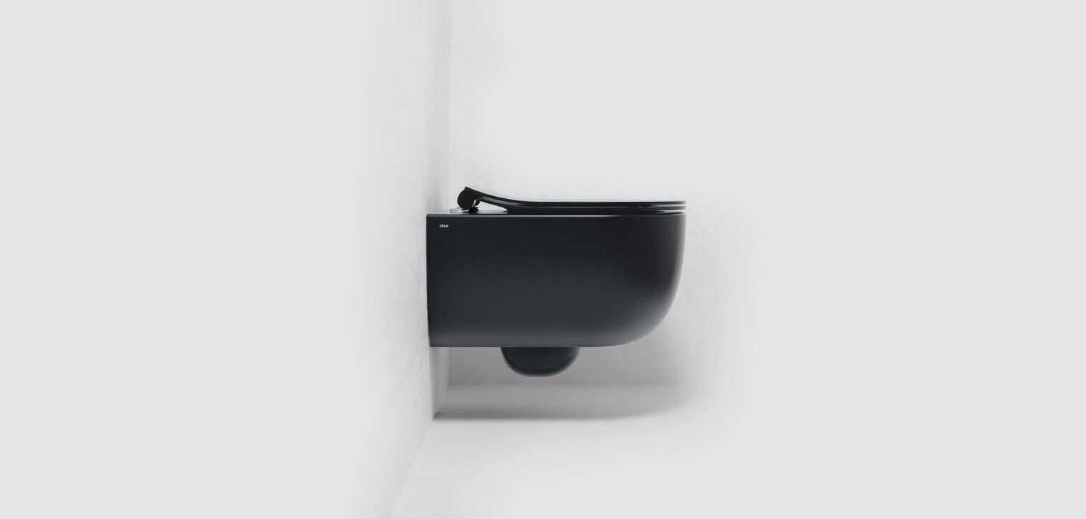 Clou Hammock hangtoilet 49cm Rimless met dunne zitting mat zwart - CL/04.01081.21 - Afbeelding 2