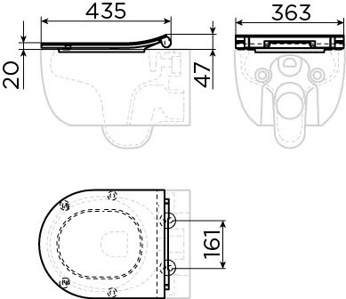 Clou Hammock slimseat closetzitting met deksel softclose en quick release systeem mat wit - CL/04.06060.20 - Afbeelding 4