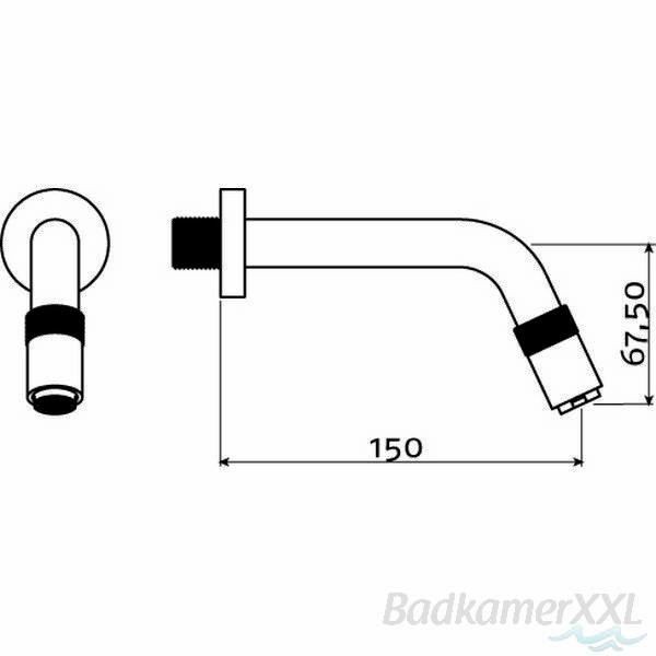 Clou Freddo 11 wandfonteinkraan - 15cm - chroom - CL/06.03015 - Afbeelding 4